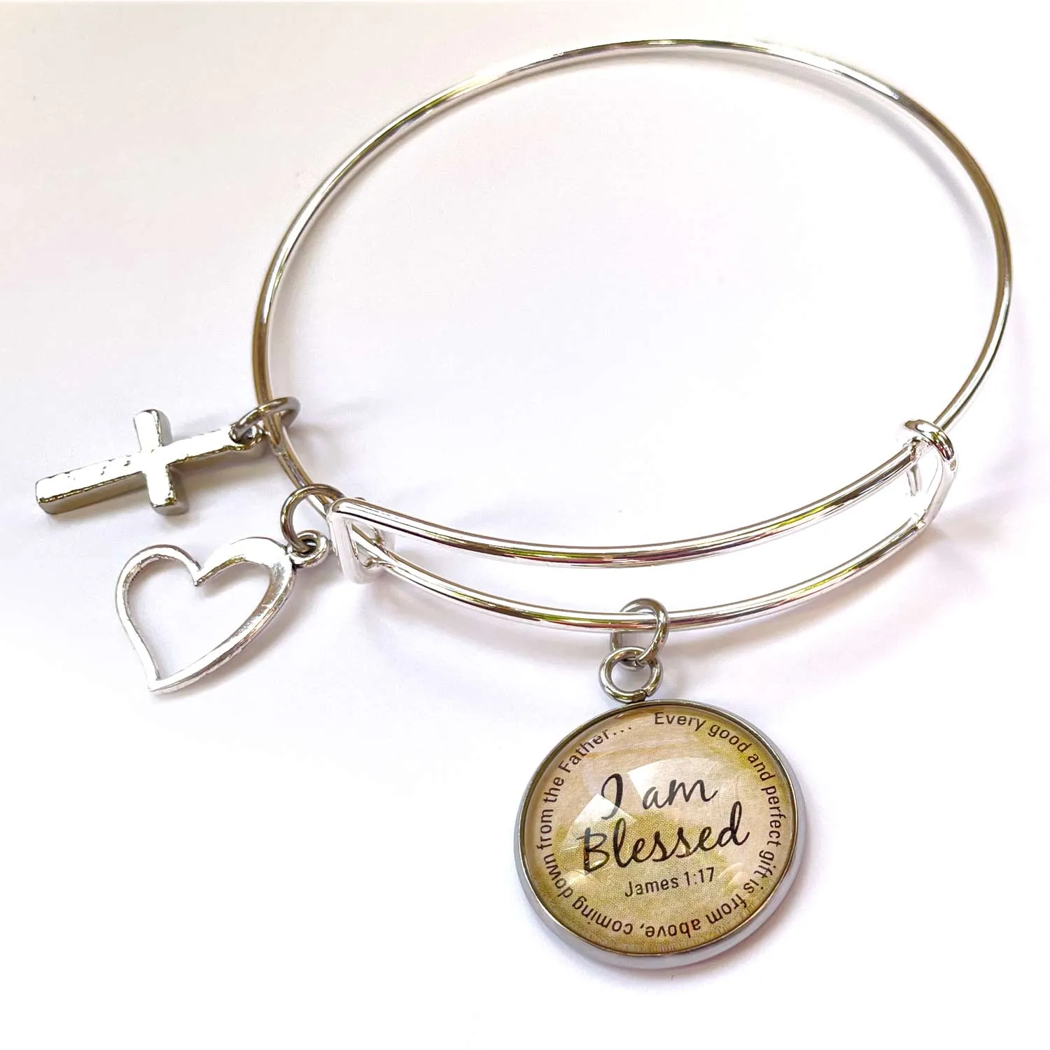 5-Pack DIY Scripture Charm Bangle Bracelet Making Kit - Christian Bracelet Jewelry Kits