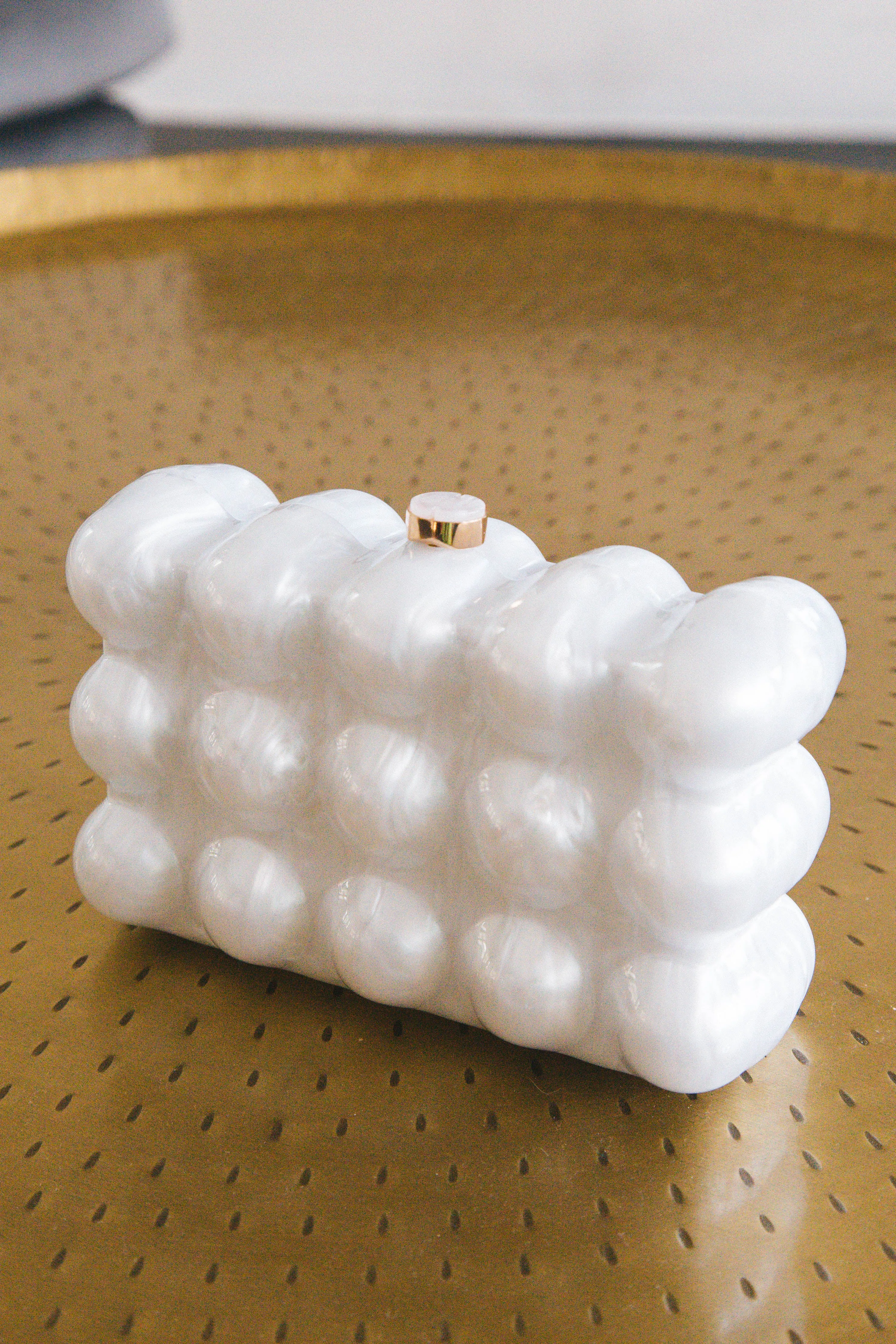 Amanda Acrylic Clutch, White