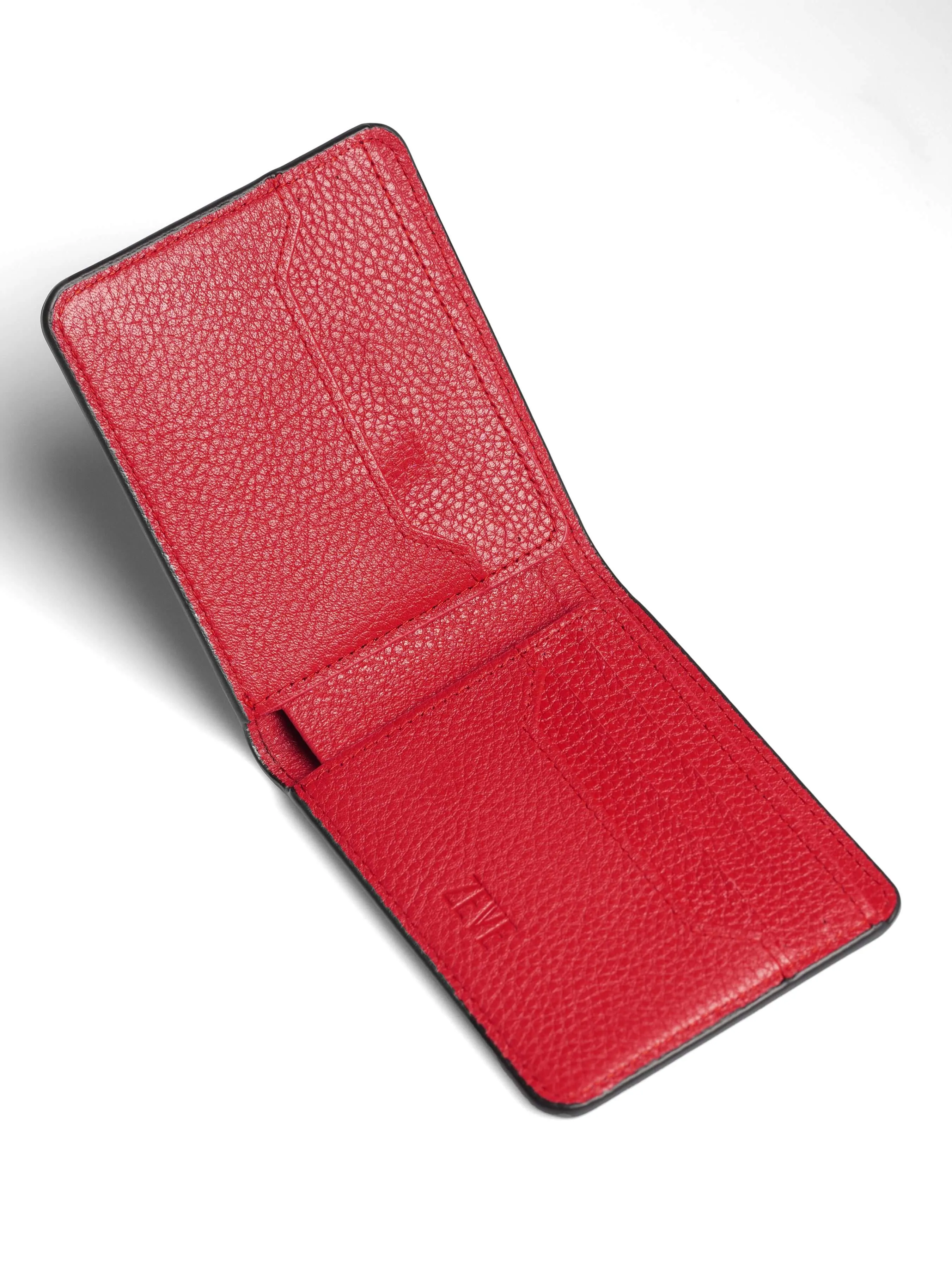 Artemis Python Wallet - Black and Red Leather