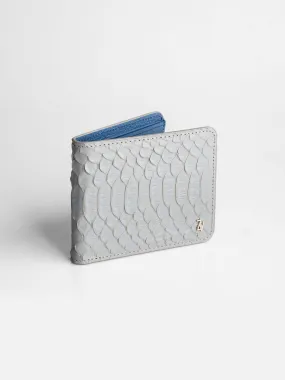 Artemis Python Wallet - Grey and Blue Leather