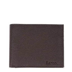 Barbour Amble Leather Billfold Wallet Dark Brown