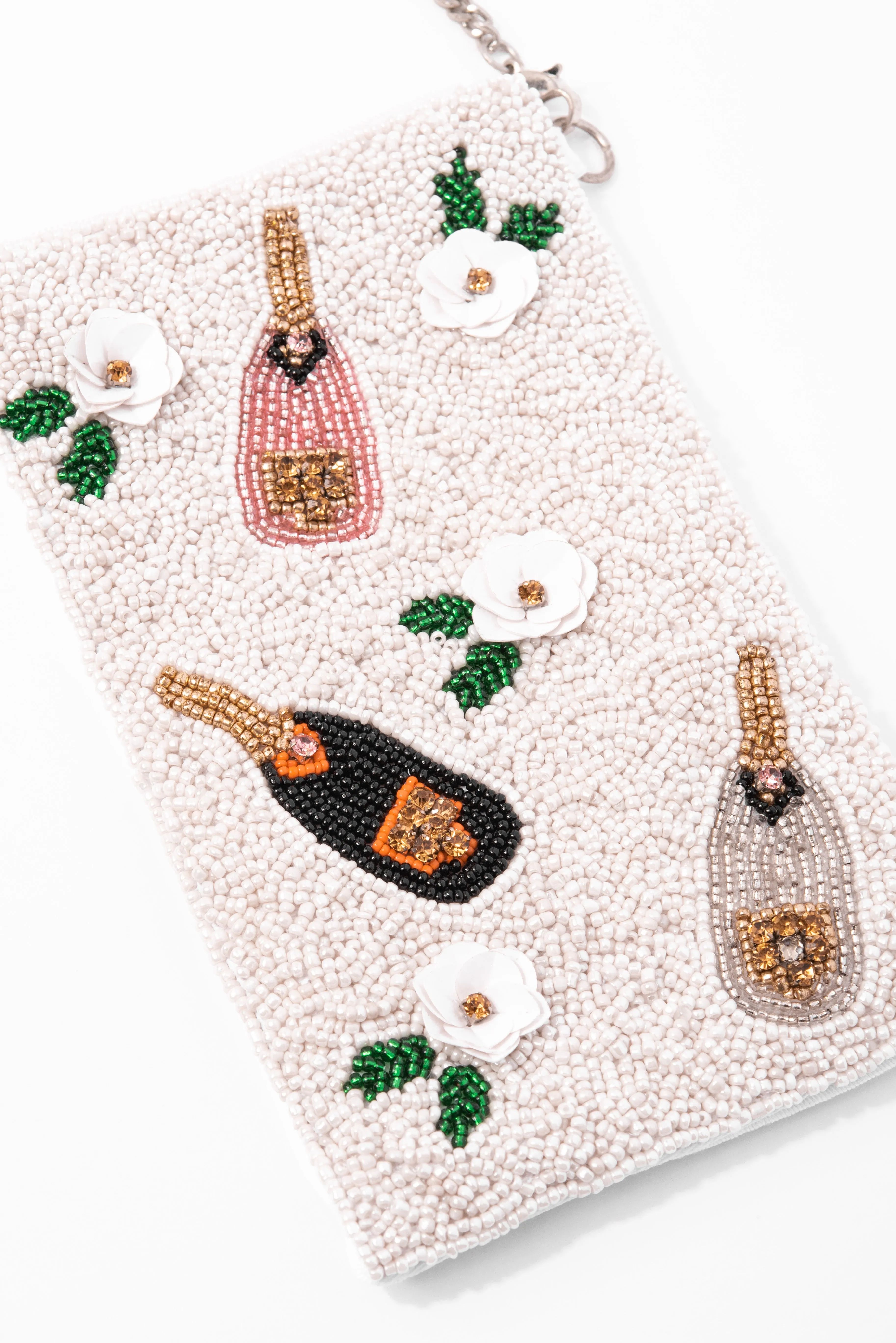 Beaded Bachelorette Champagne Toast Crossbody Pouch