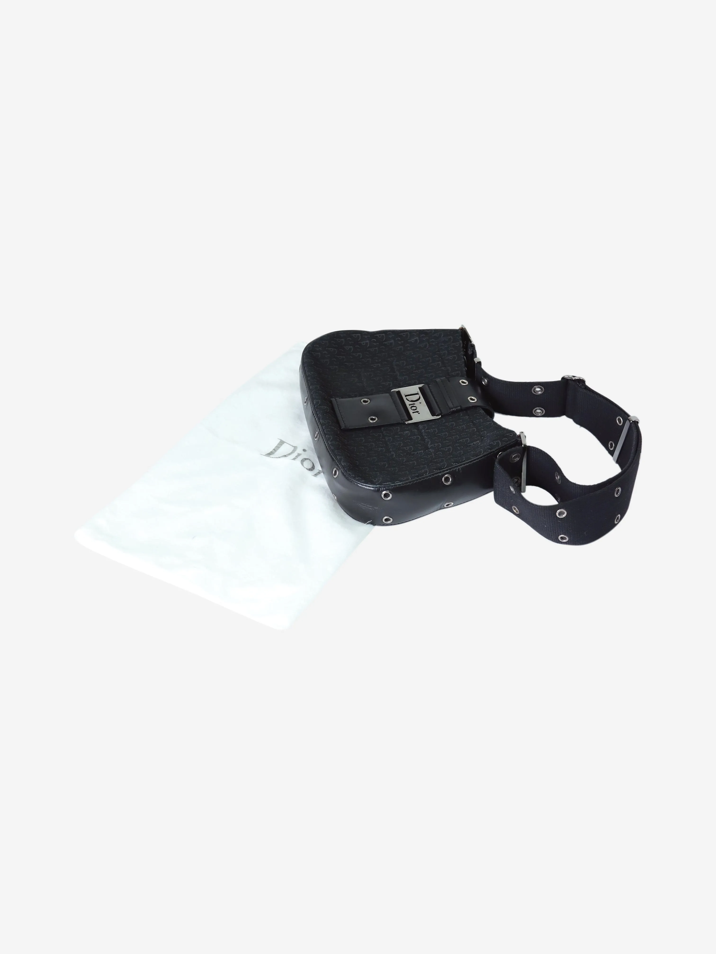 Black Y2K leather monogram bag - size