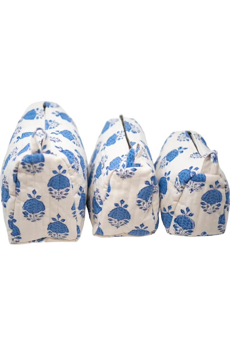 Blue Hibiscus Medium Cosmetic Bag