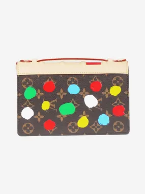 Brown Yayoi Kusama monogram painted dots book bag