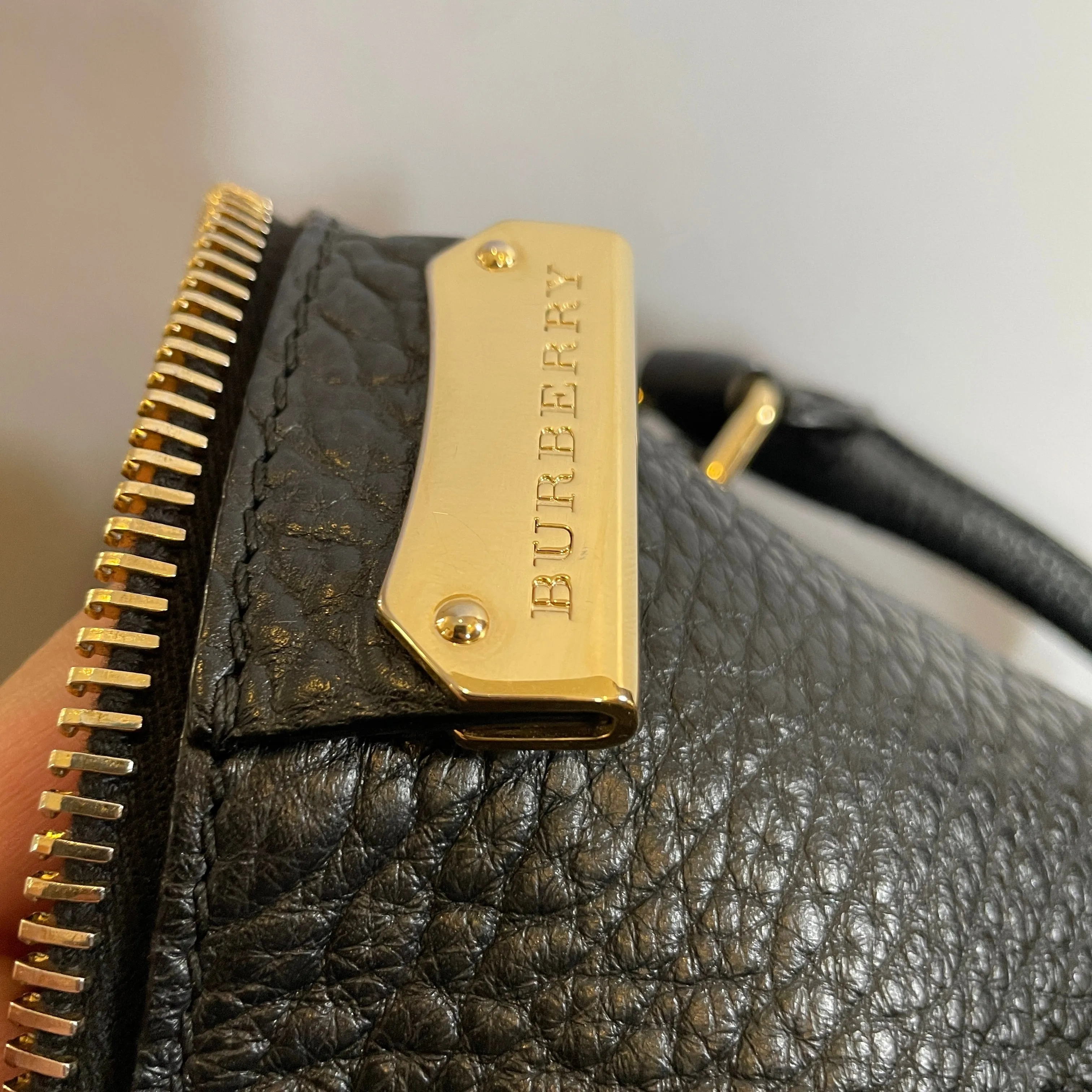 Burberry Black Pebbled Leather 'Orchard' Handbag | Gently Used |