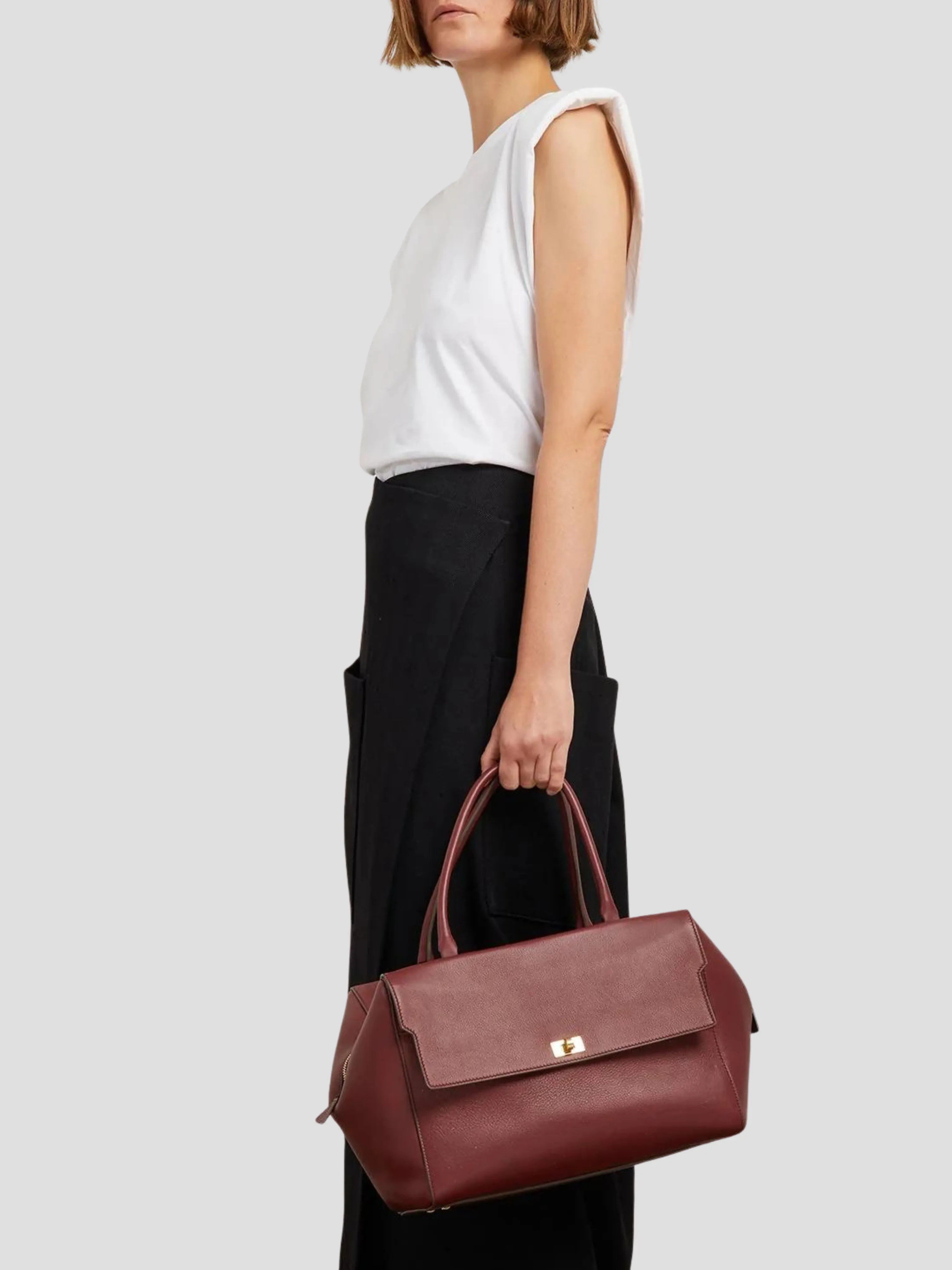 Burgundy Seaton in Classic Calf Top Handle Handbag