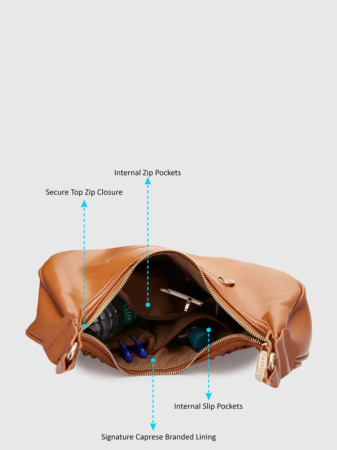 Caprese Mareeya Hobo Medium Tan