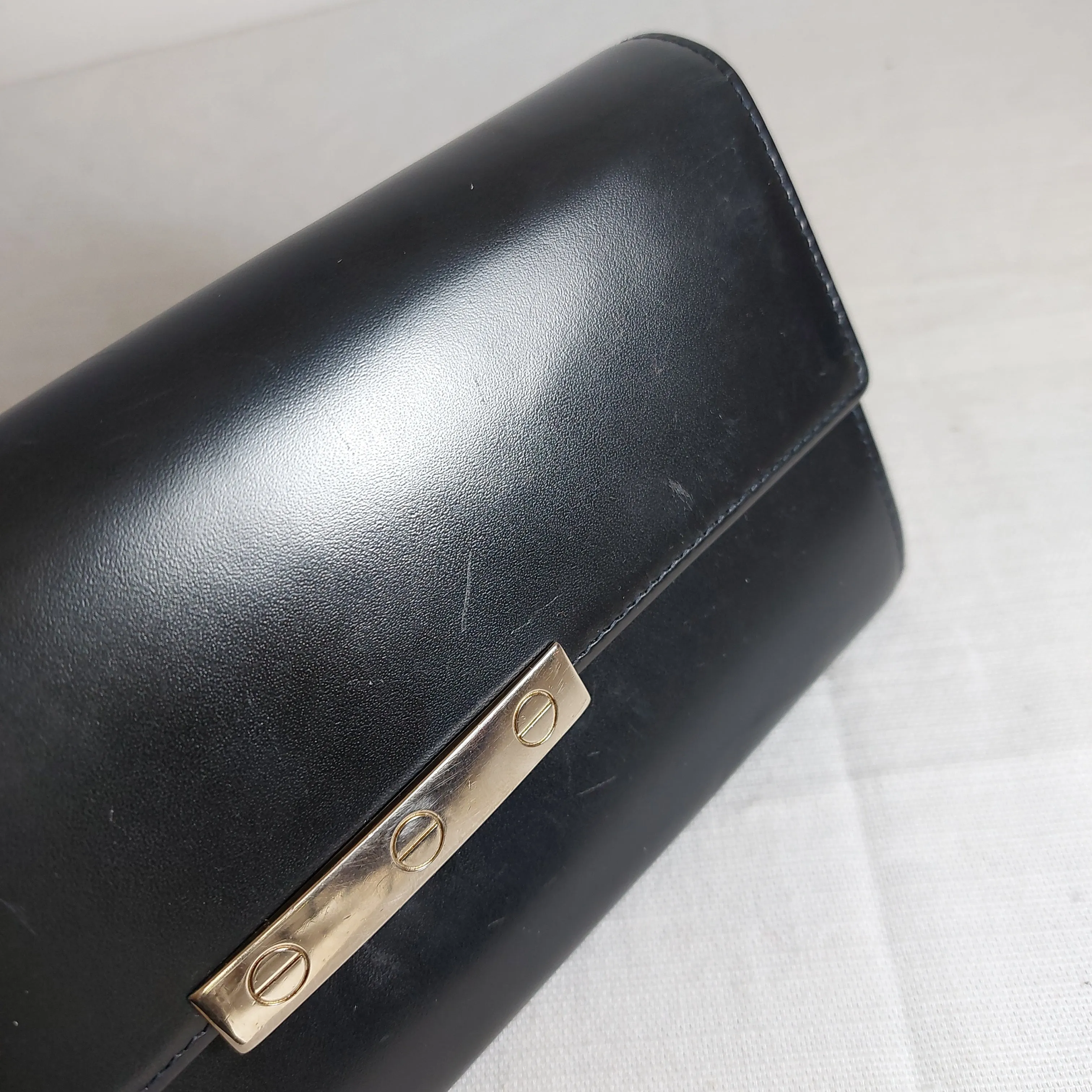 Cartier Black Leather Envelope Long Wallet | Pre Loved |