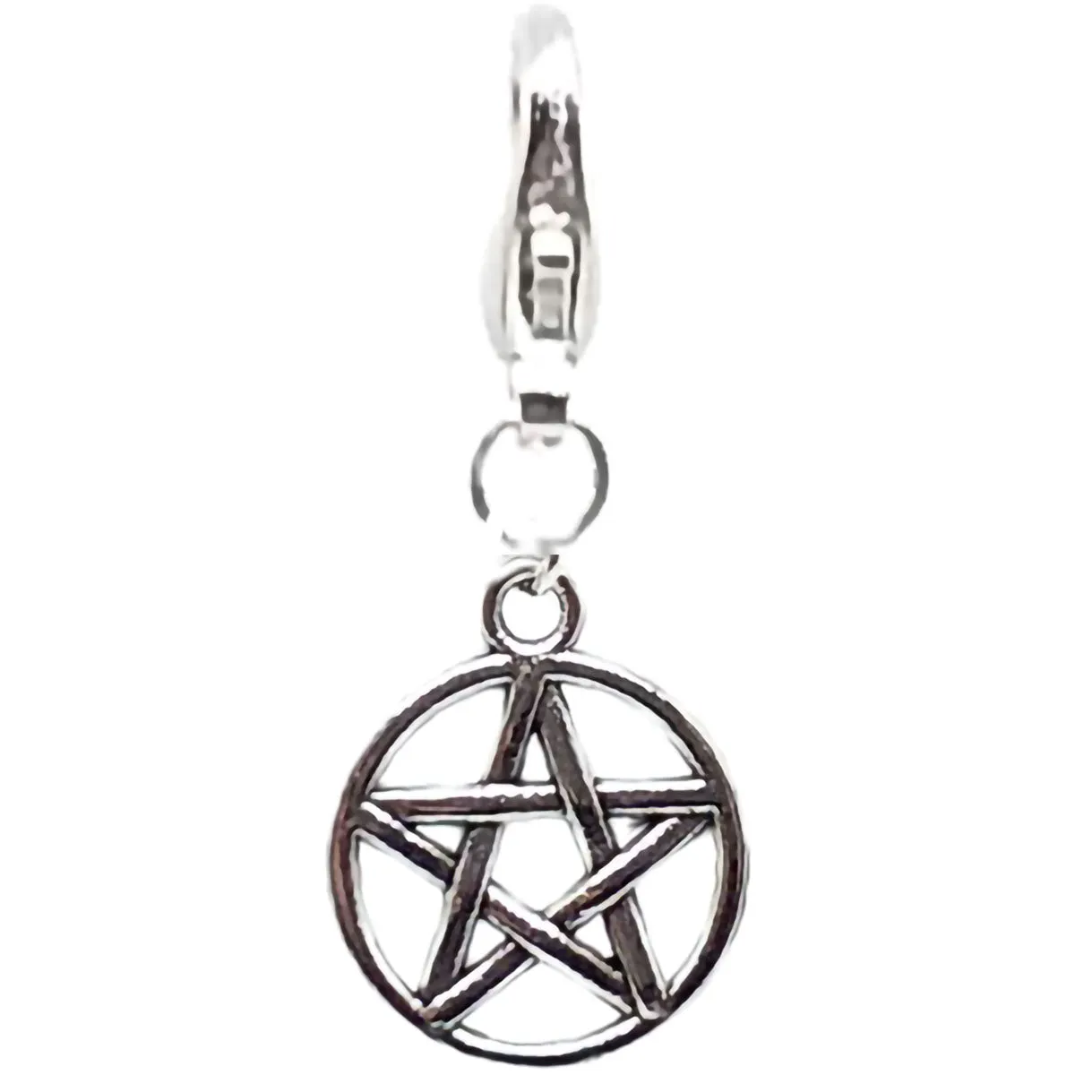 Celtic Gothic Halloween Pagan Wicca Wiccan Pentacle Bracelet Size Charm Clip with Silver Plated Metal Lobster Clasp Charms