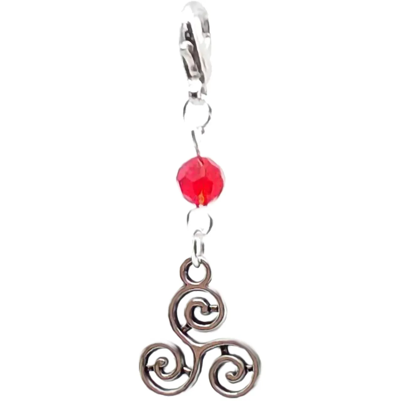 Celtic Pagan Spirtual Pagan Wicca Wiccan Triskelion Bracelet Size Charm Clip with Silver Plated Metal Lobster Clasp Charms