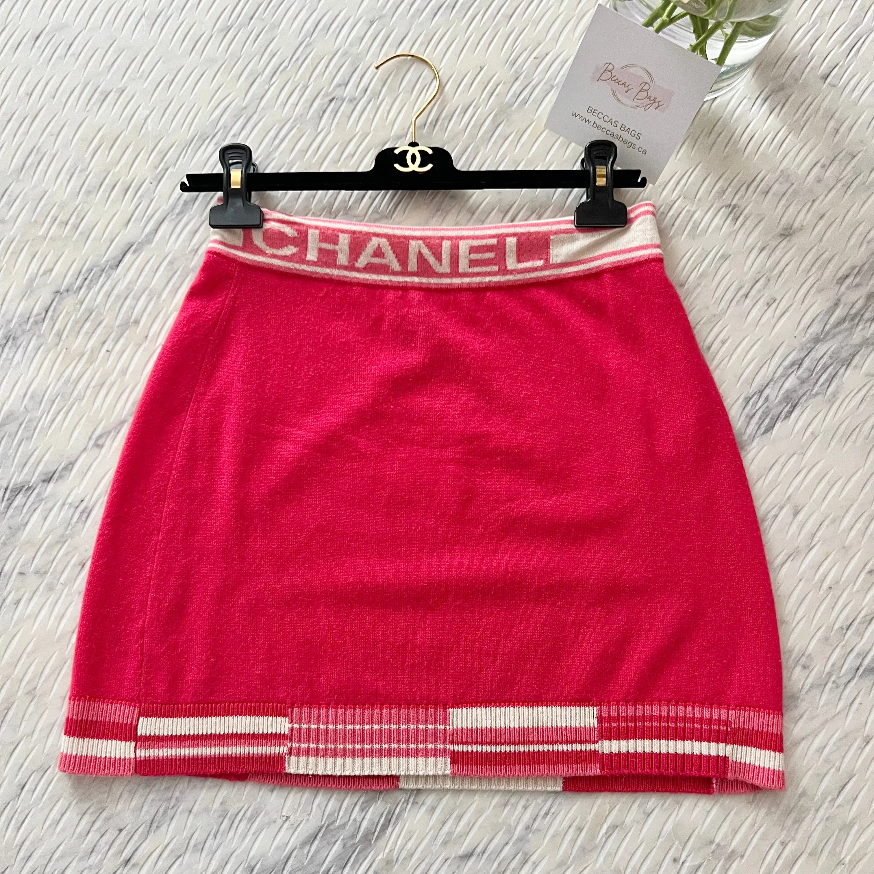 Chanel Cashmere 19P Logo Skirt