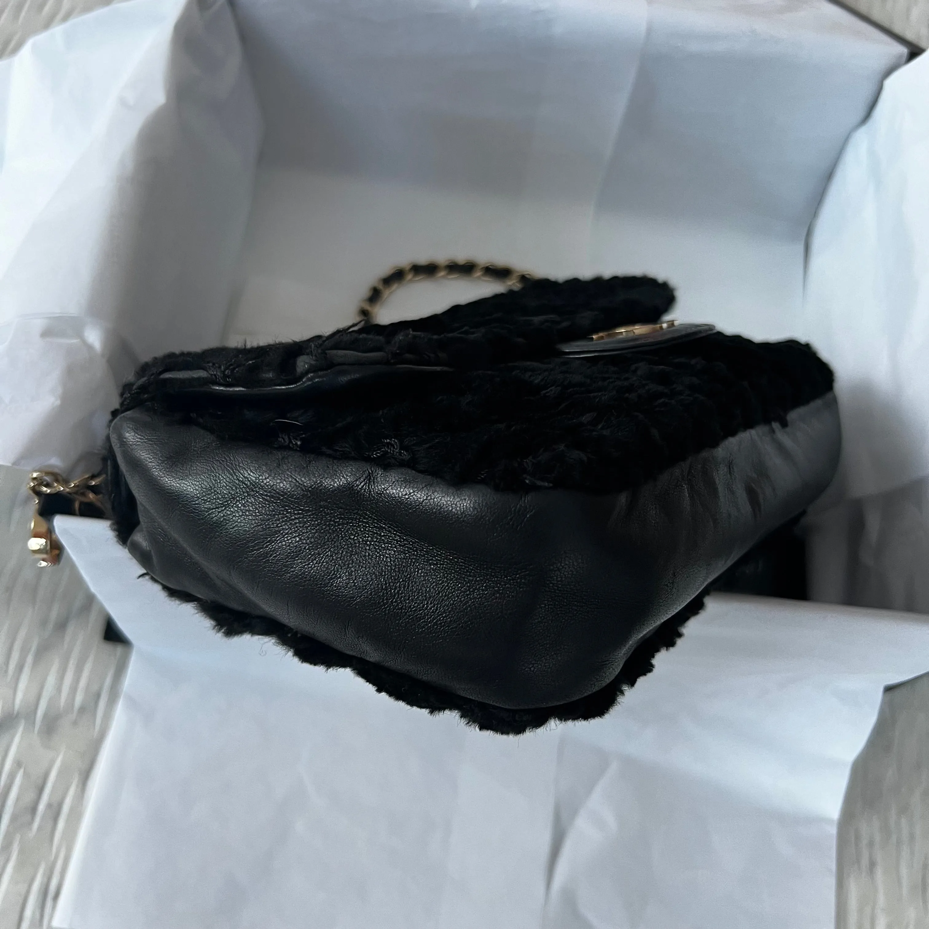 Chanel CC Rabbit Fur Flap Bag