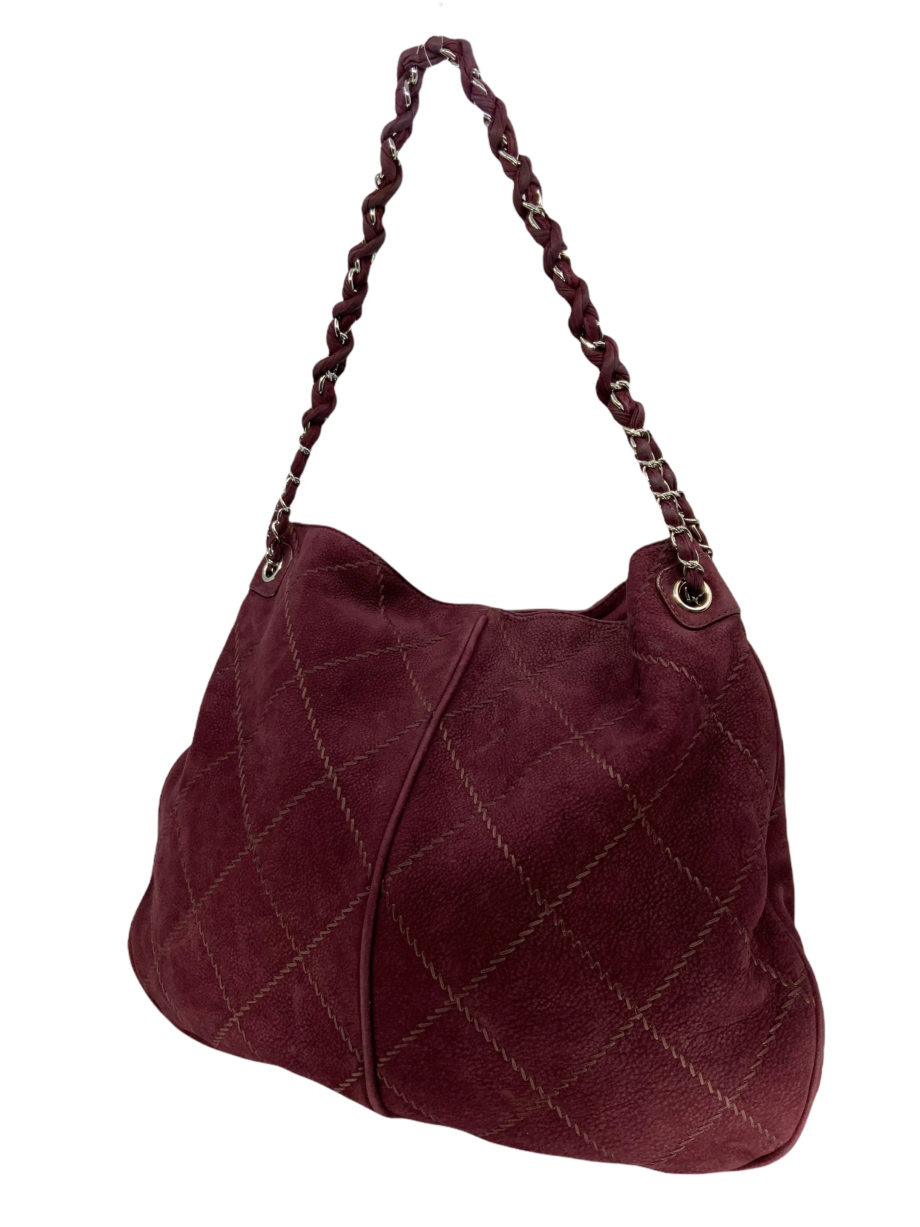 CHANEL Quilted Suede Darjeeling Hobo