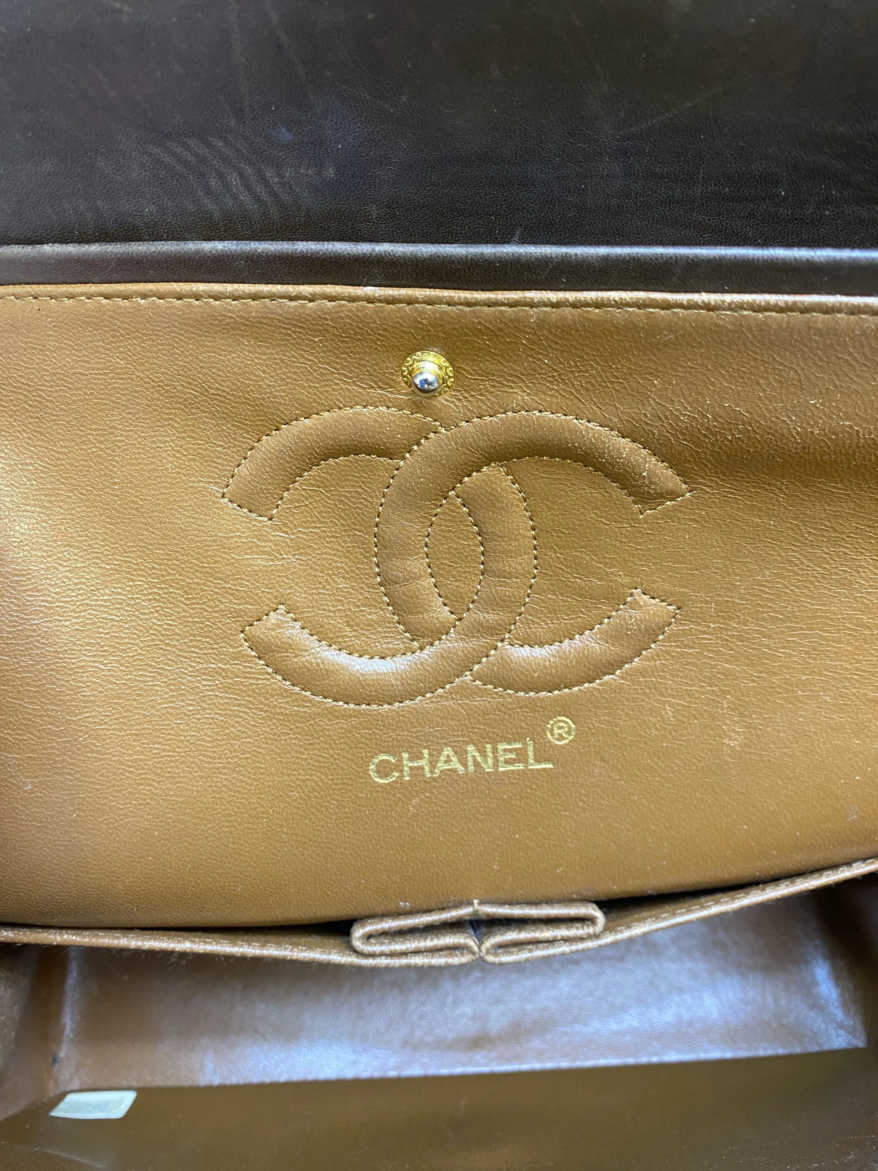 Medium-Sized Classic Double Flap Vintage Chanel Bag in Quilted Lambskin