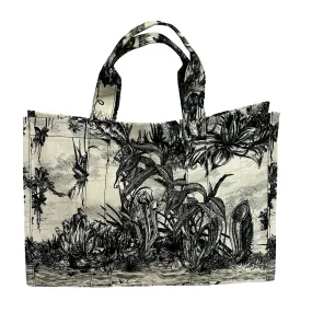 Christian Dior Brand New Coated Cotton Botanical Print Large Tote bag