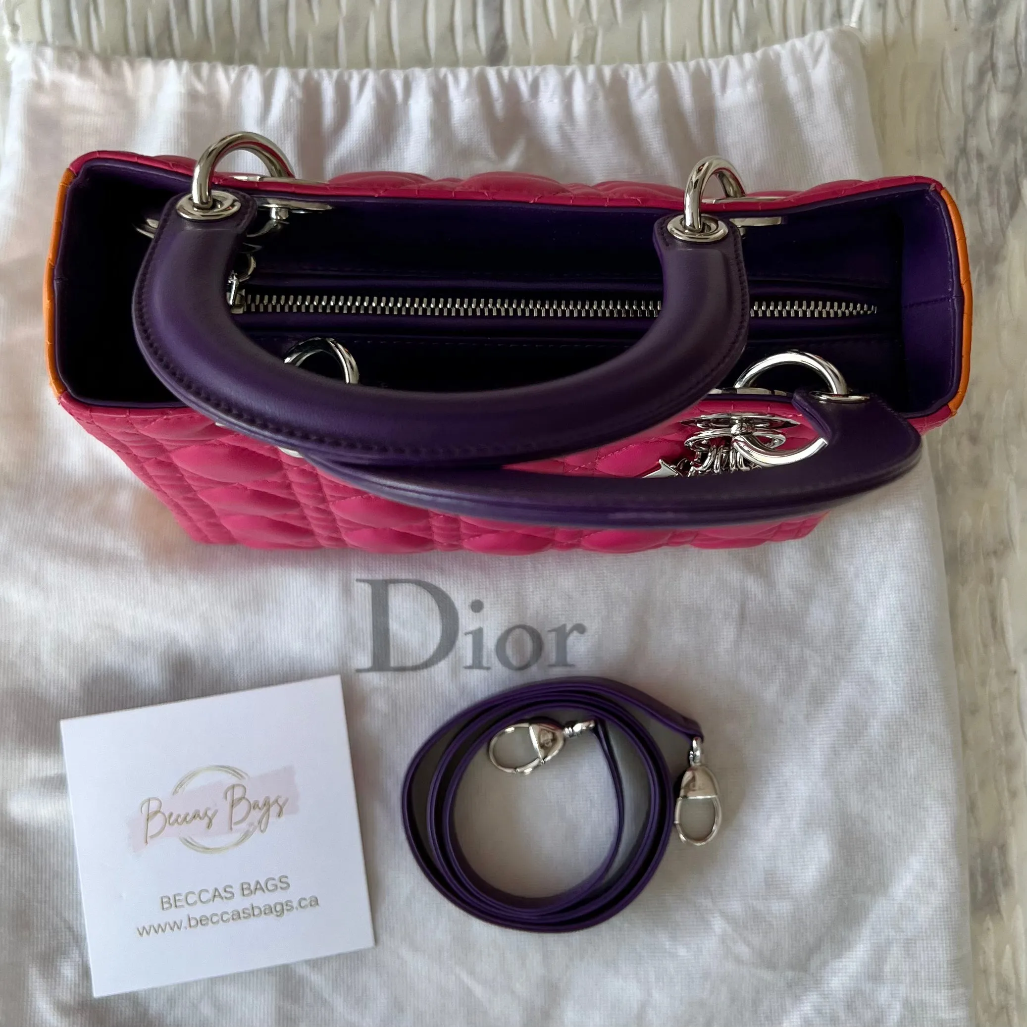 Christian Dior Lady Dior Elegant Leather Handbag