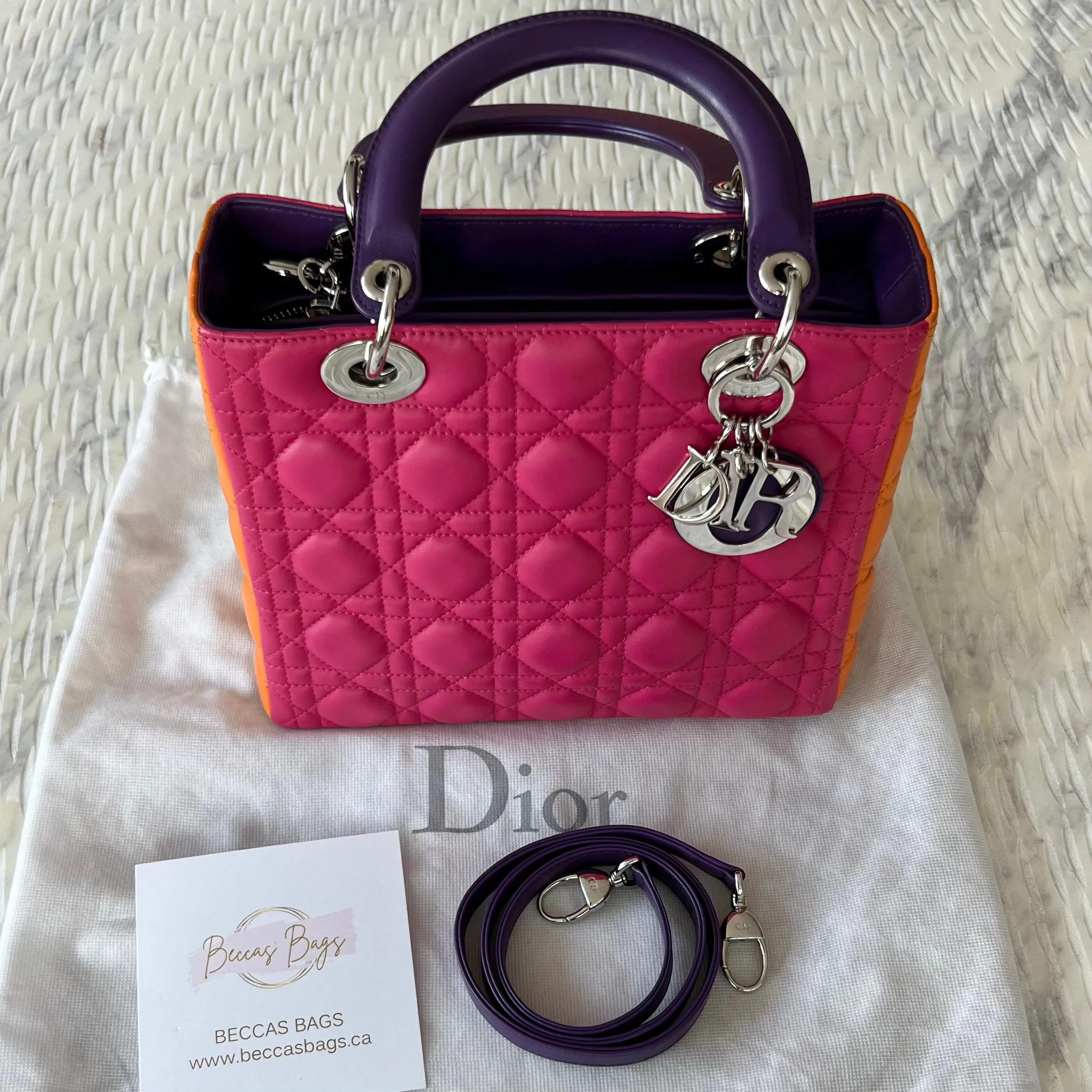 Christian Dior Lady Dior Elegant Leather Handbag