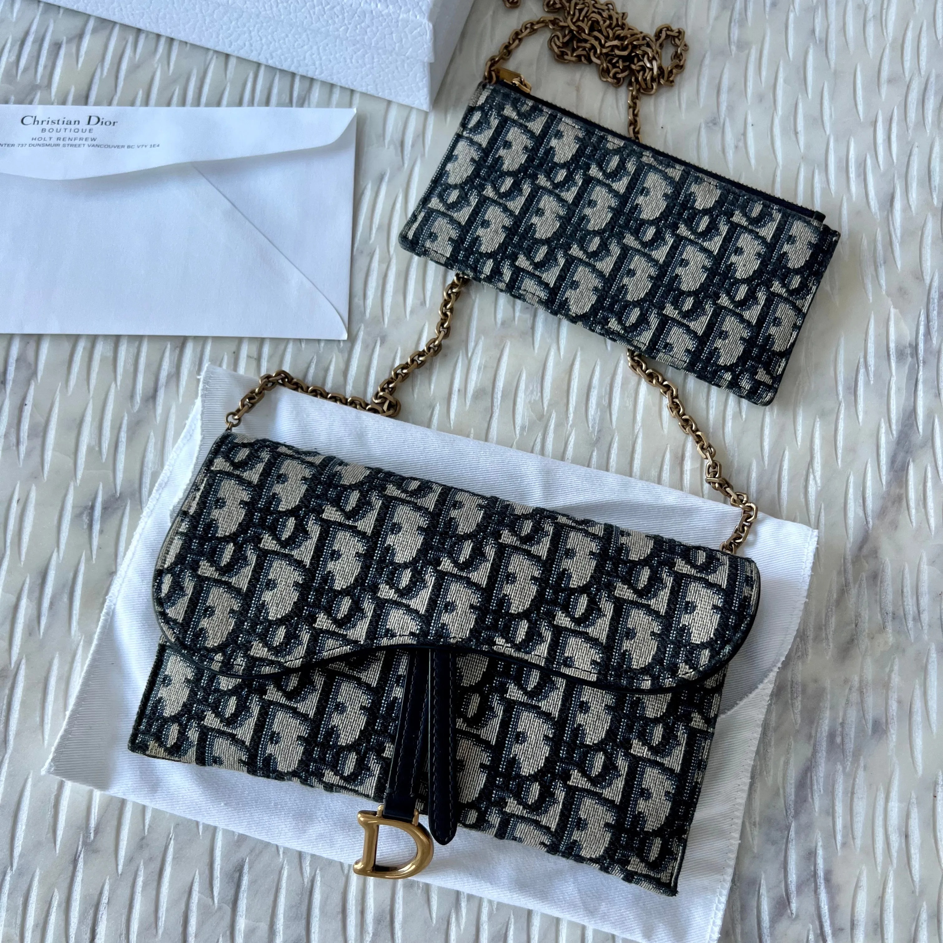 Christian Dior Long Saddle Wallet on Chain Bag