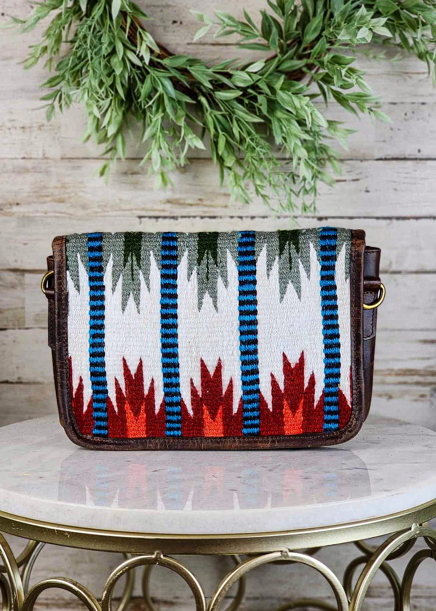 Dancing Flames Aztec Crossbody Handbag