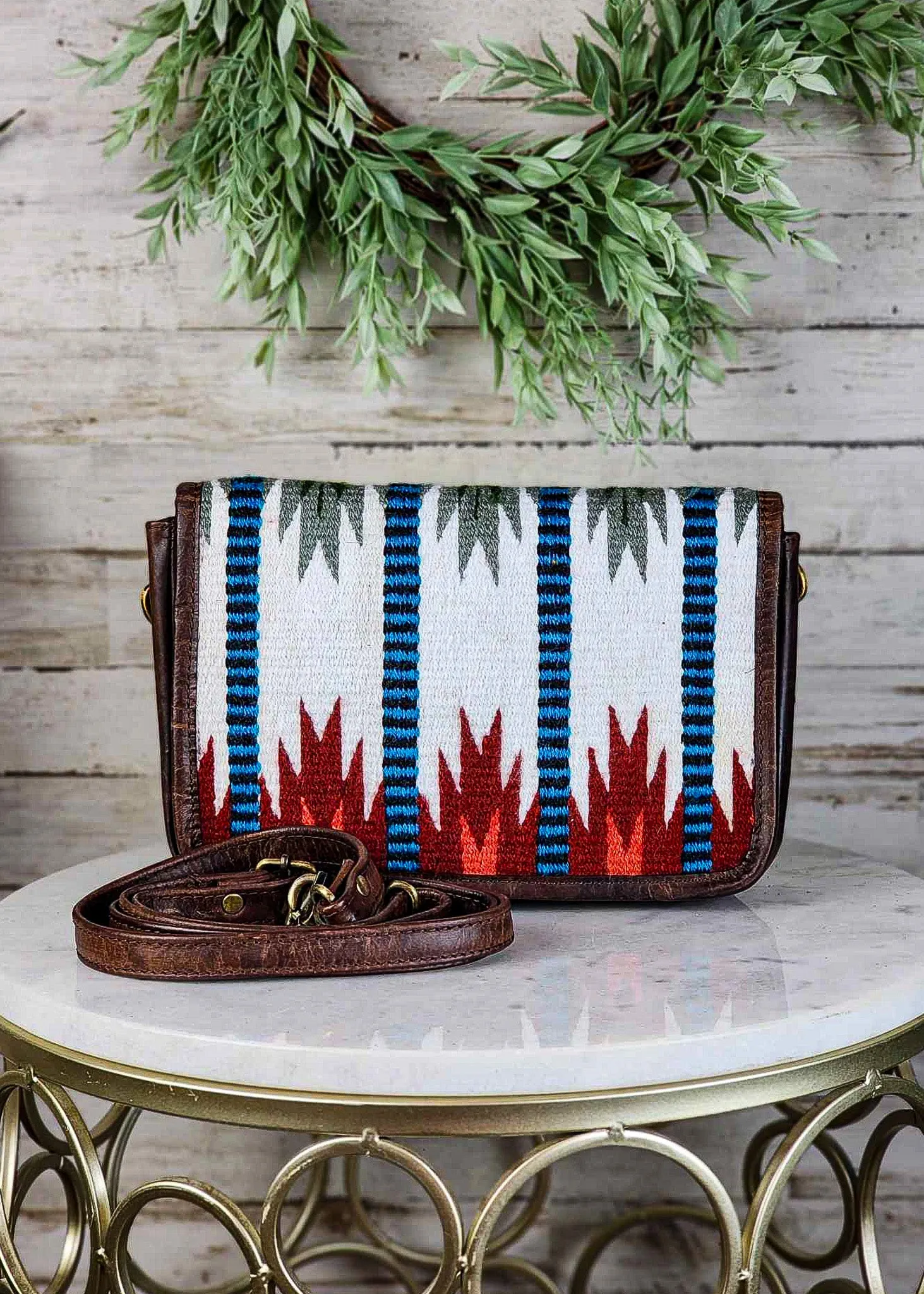 Dancing Flames Aztec Crossbody Handbag