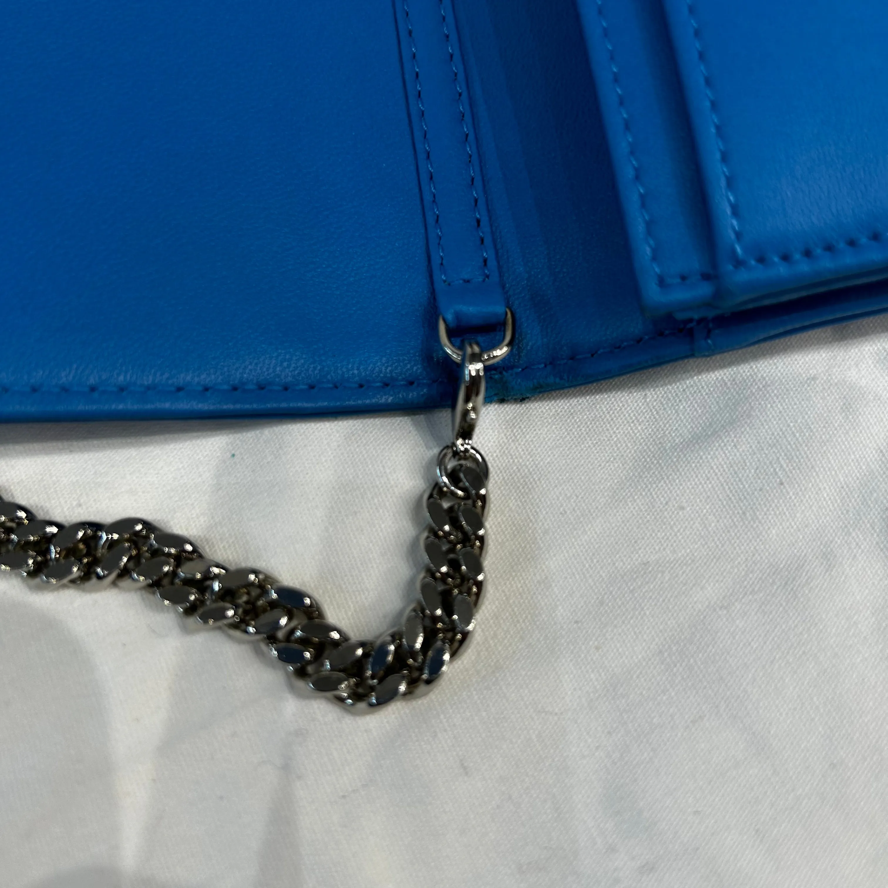 Dior Bright Blue Leather Diorama Wallet of a Chain Bag