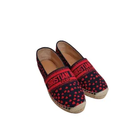 Dior Navy & Red Logo Heart Granville Espadrilles | Brand New |