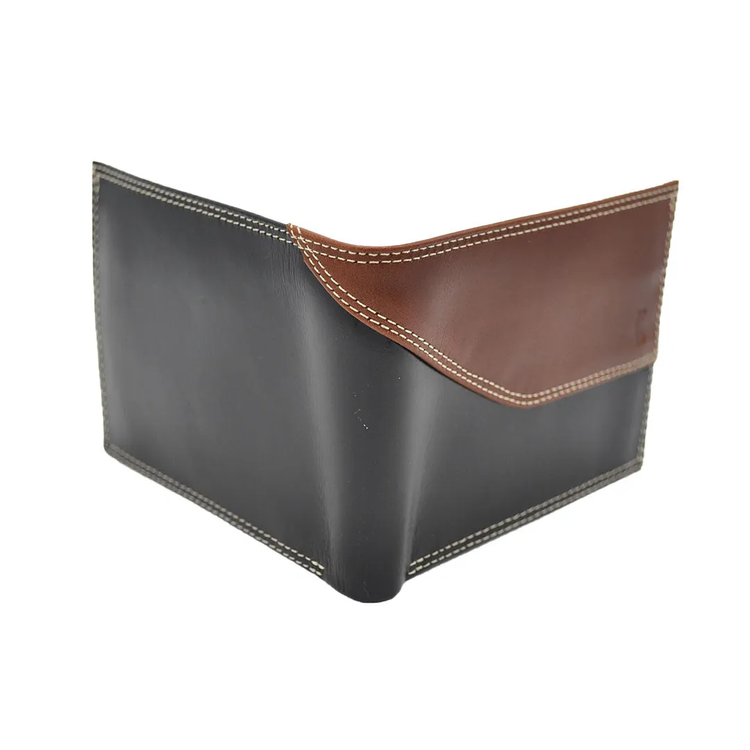 E.C. Men's Goat Black/Brown Bifold Wallet