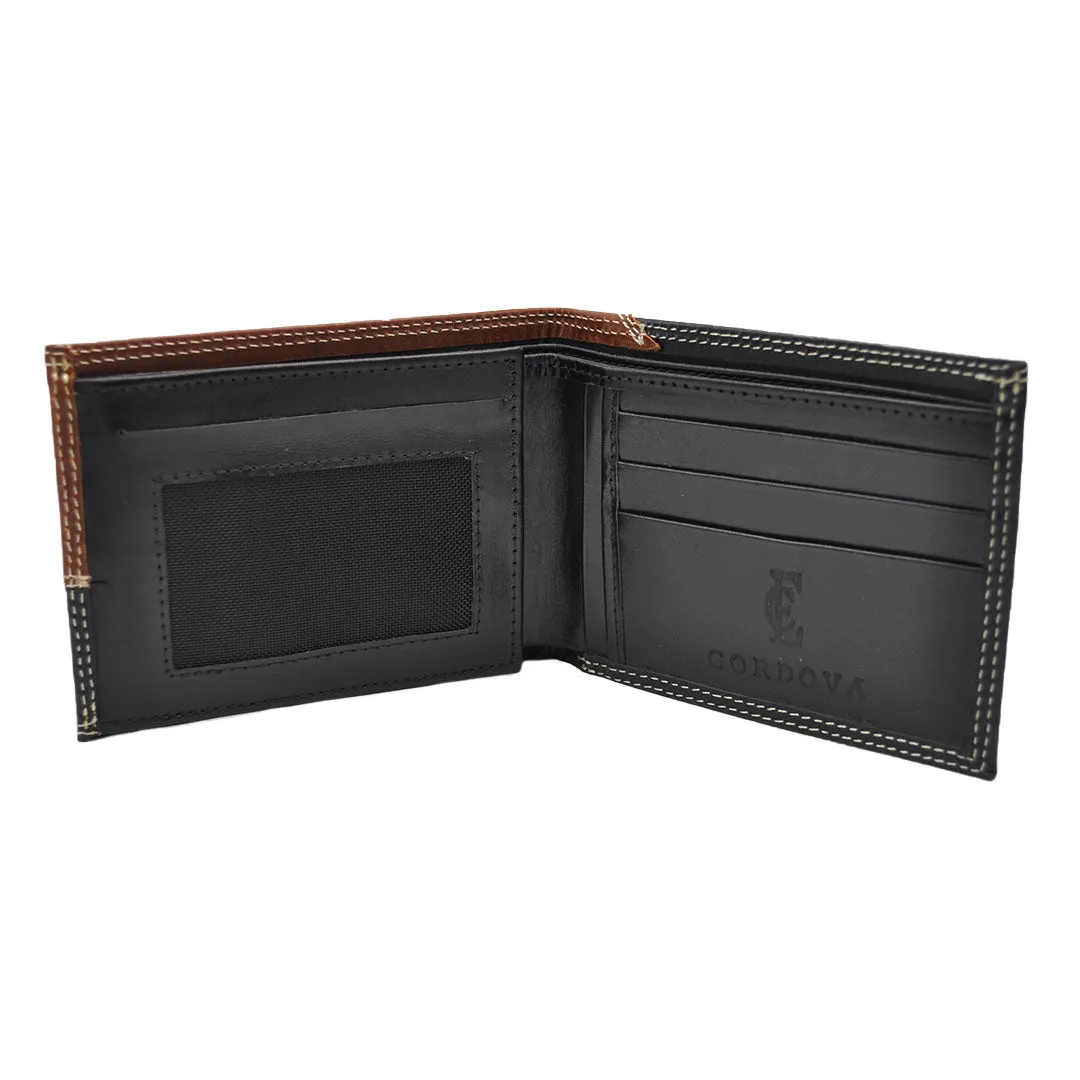 E.C. Men's Goat Black/Brown Bifold Wallet