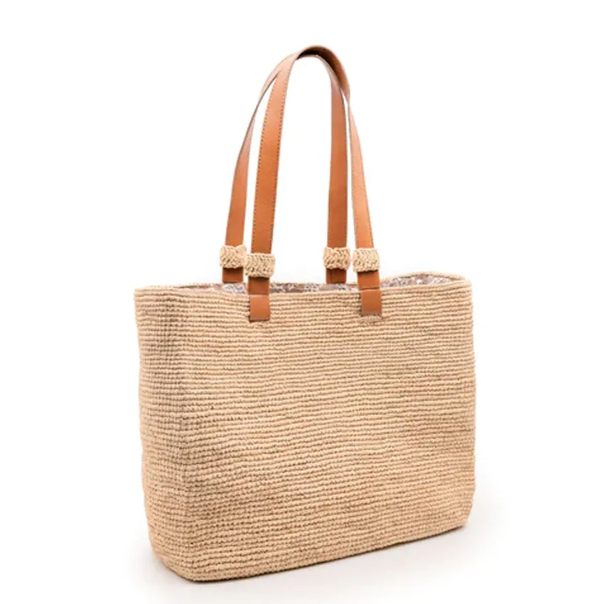 Ellen Raffia Bucket Handbag