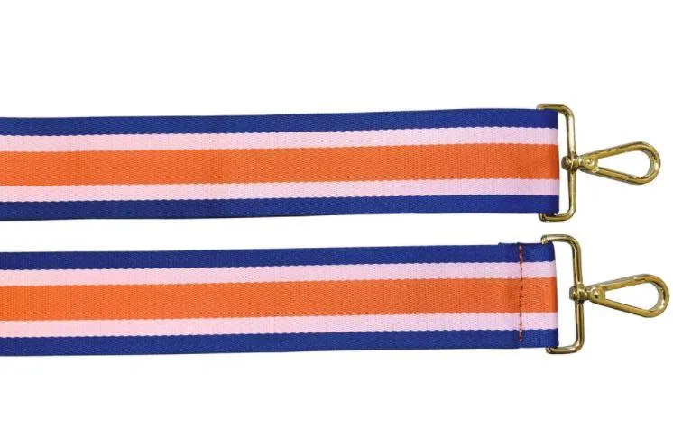 Fabucci Orange, Pink, Blue Stripe Crossbody/Shoulder Strap