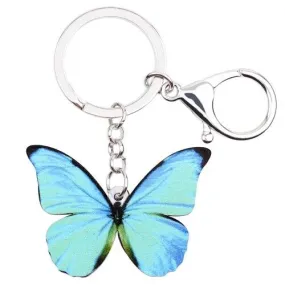 Fashion Handbag Butterfly Key Chain Charm Keyring Animal Jewelry For Women