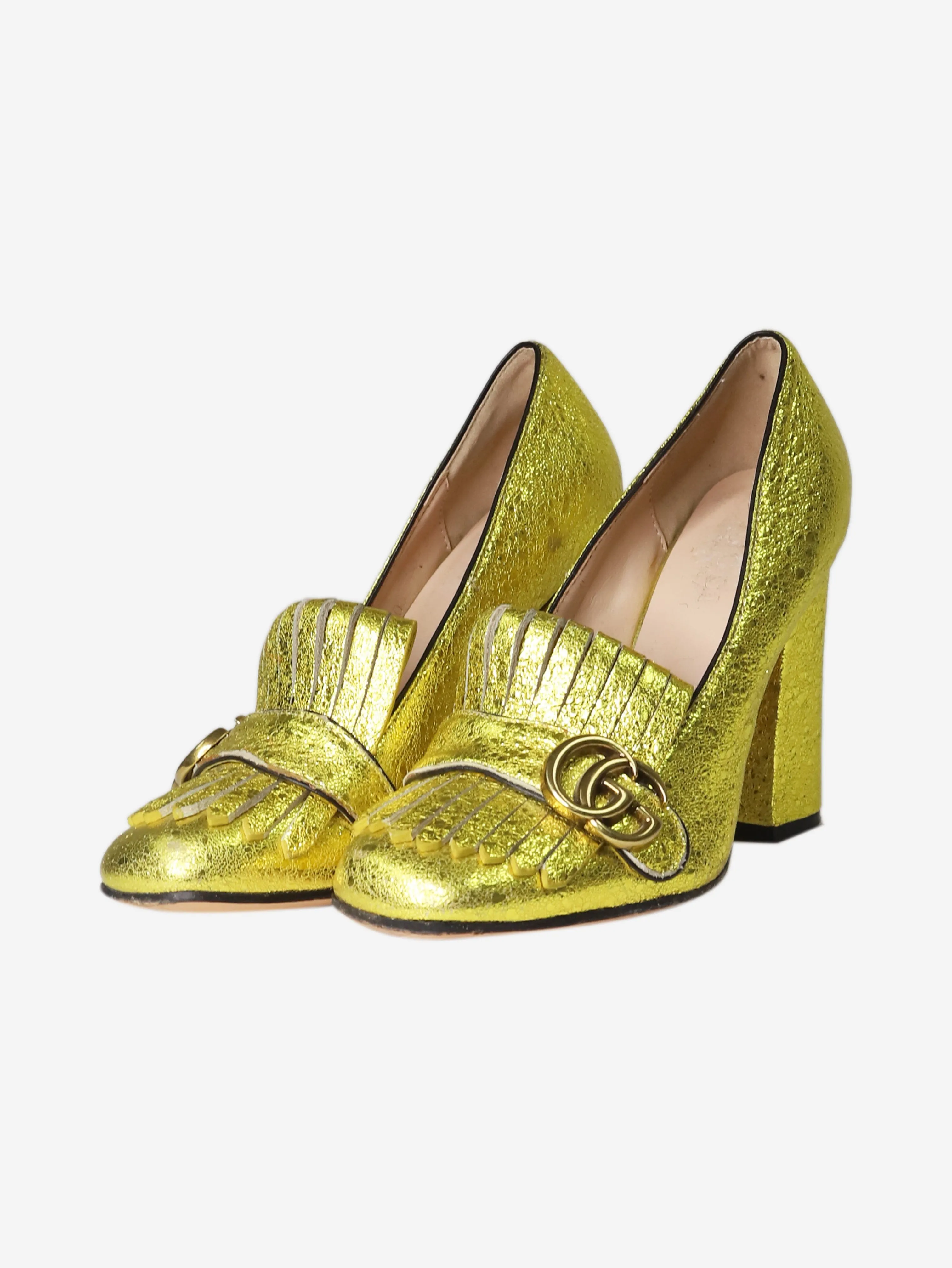 Gold GG Marmont fringed pumps - size EU 38