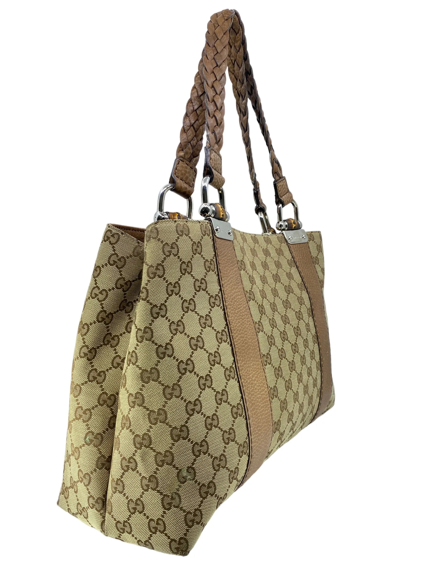 Gucci Bamboo Bar GG Canvas Tote