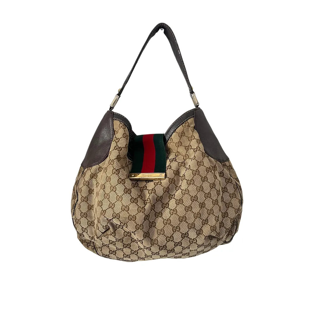 Gucci GG Canvas Web Hobo Bag | Pre Loved |