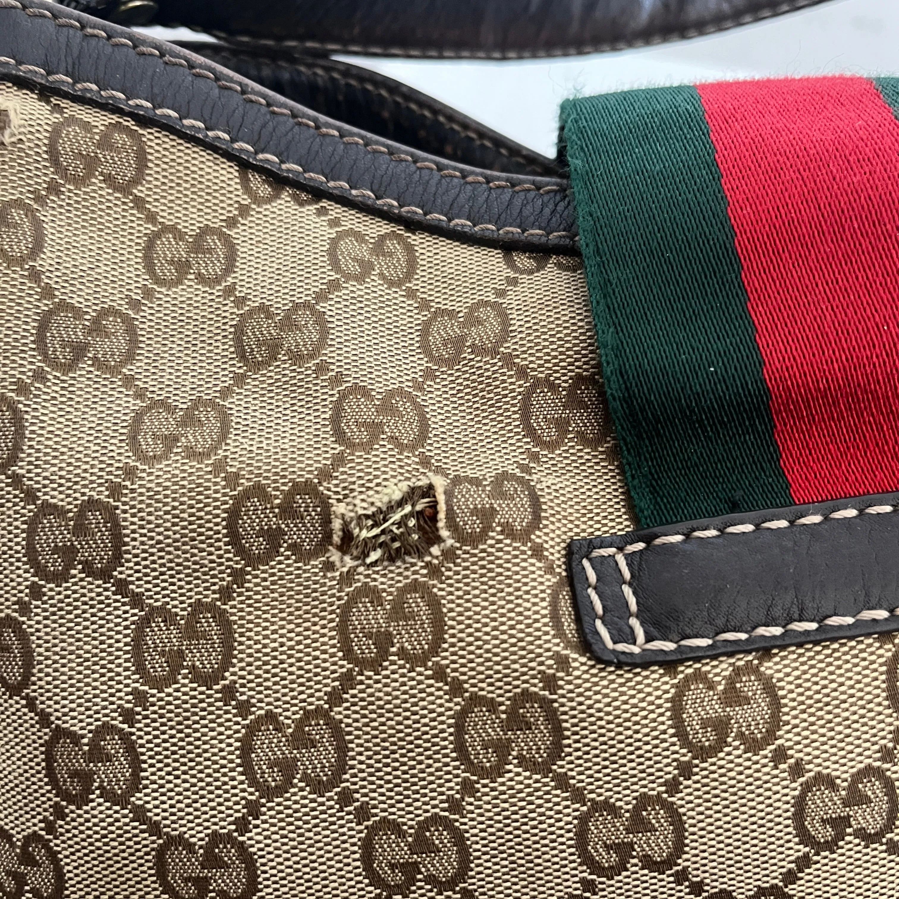 Gucci GG Canvas Web Hobo Bag | Pre Loved |