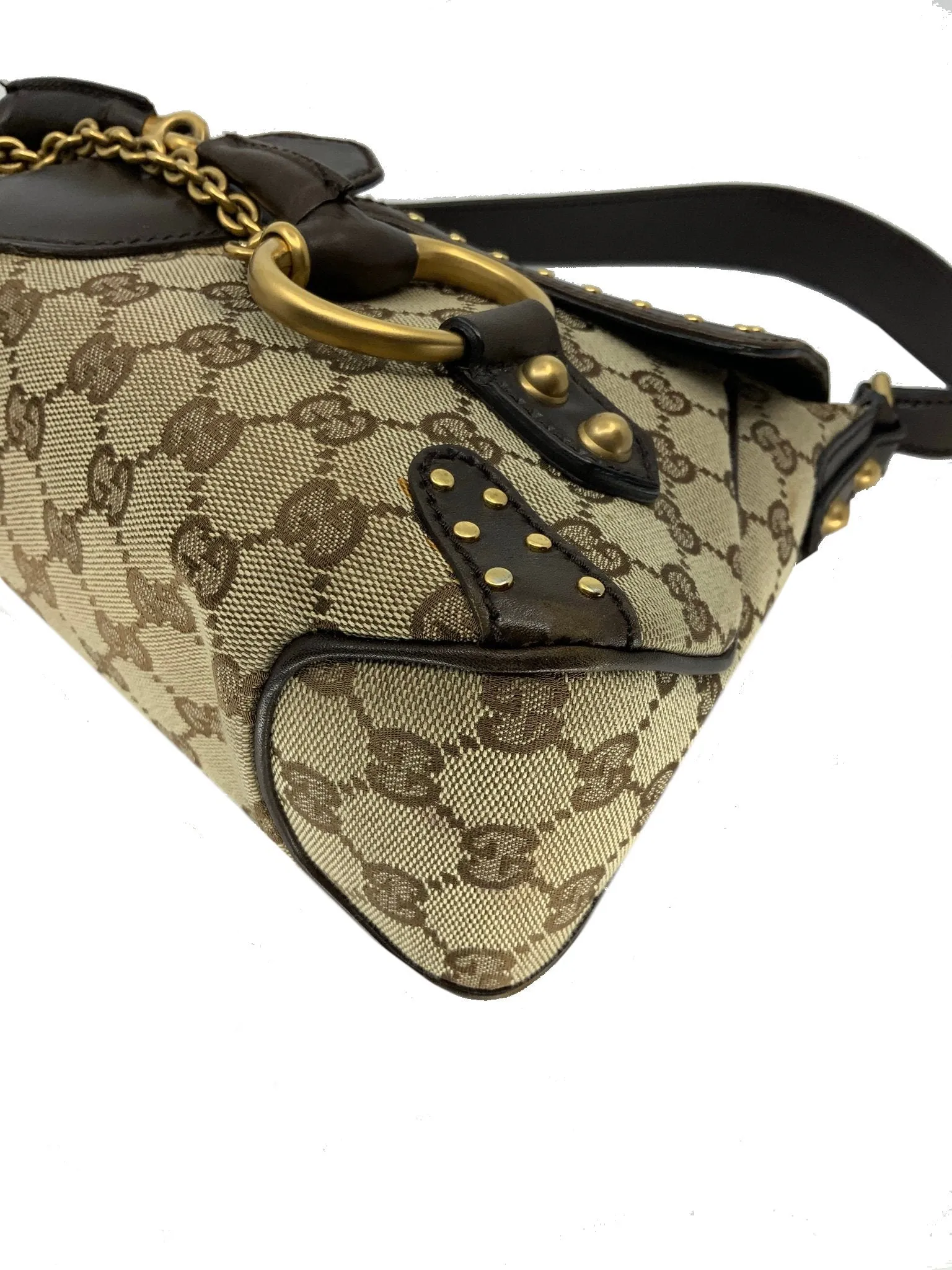 Gucci Monogram Horsebit Flap Bag