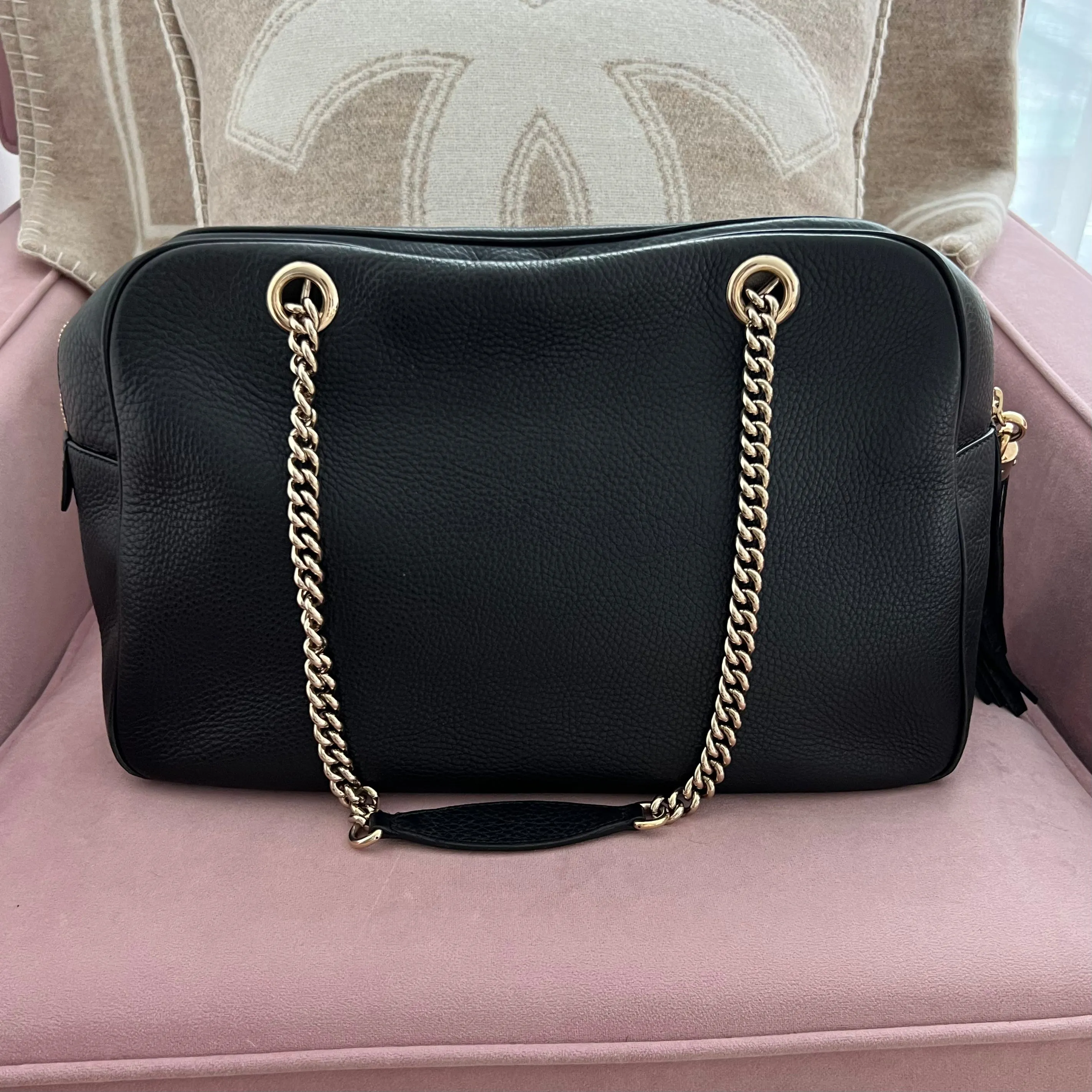 Gucci Soho Double Chain Bowler Bag