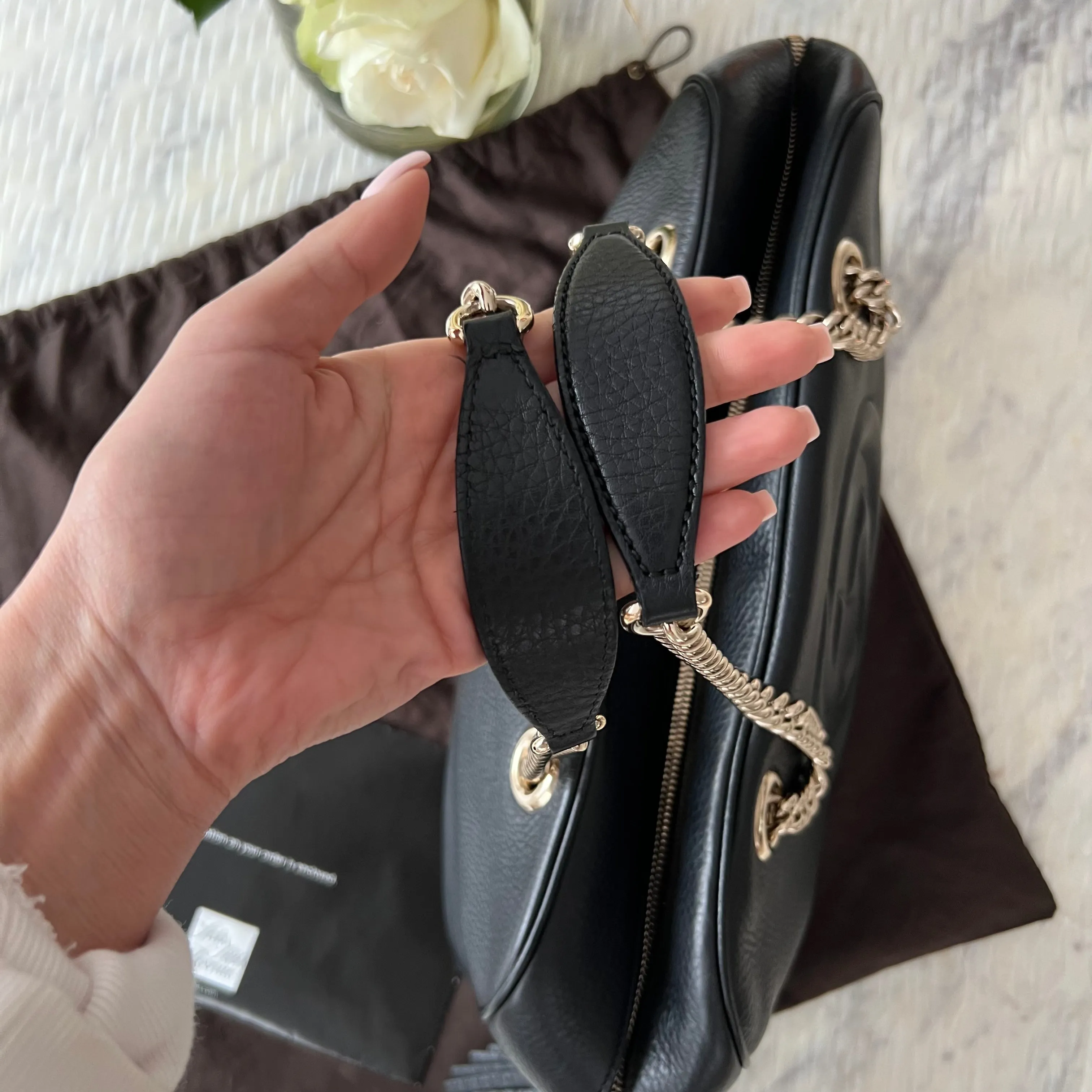 Gucci Soho Double Chain Bowler Bag