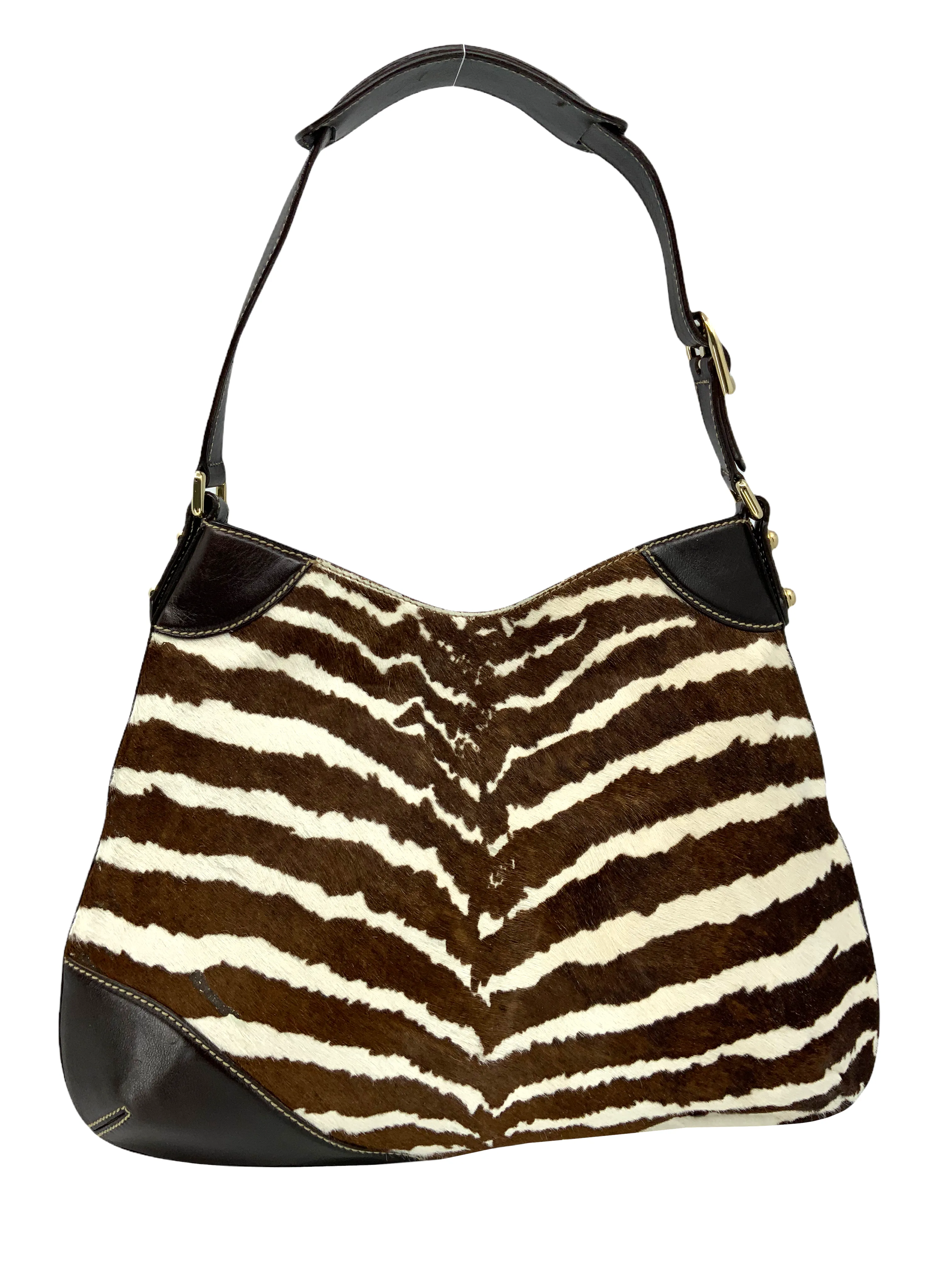 Gucci Zebra Print Pony Hair Horsebit Hasler Hobo Bag