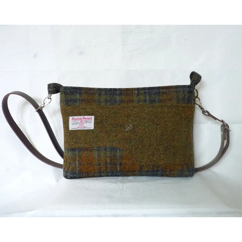 Harris Tweed Bag - Brancaster Shoulder Bag - Green, Brown & Grey