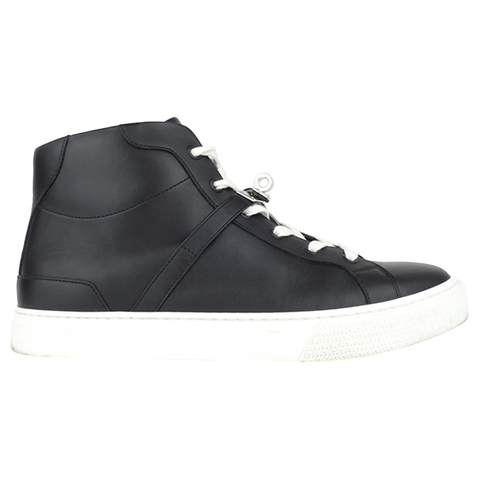 Hermes Black Calfskin Leather High Top Women's Daydream Sneakers - 40 FR | 39 IT