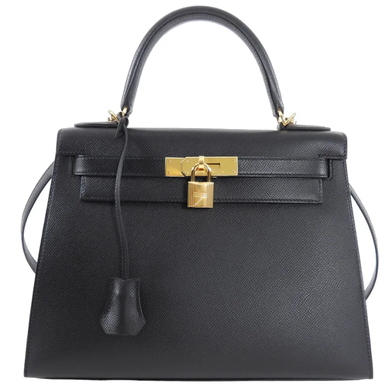 Hermes Kelly II Sellier Black Epsom GHW 28cm Bag