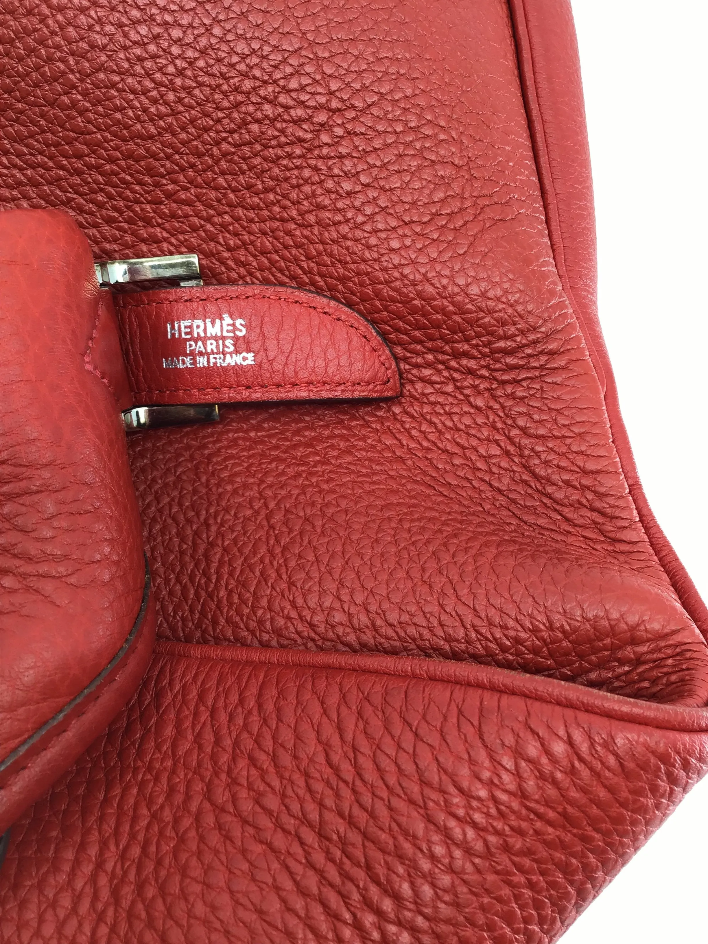 Hermes Massai Pm Red Taurillon Clemence Leather Hobo Bag