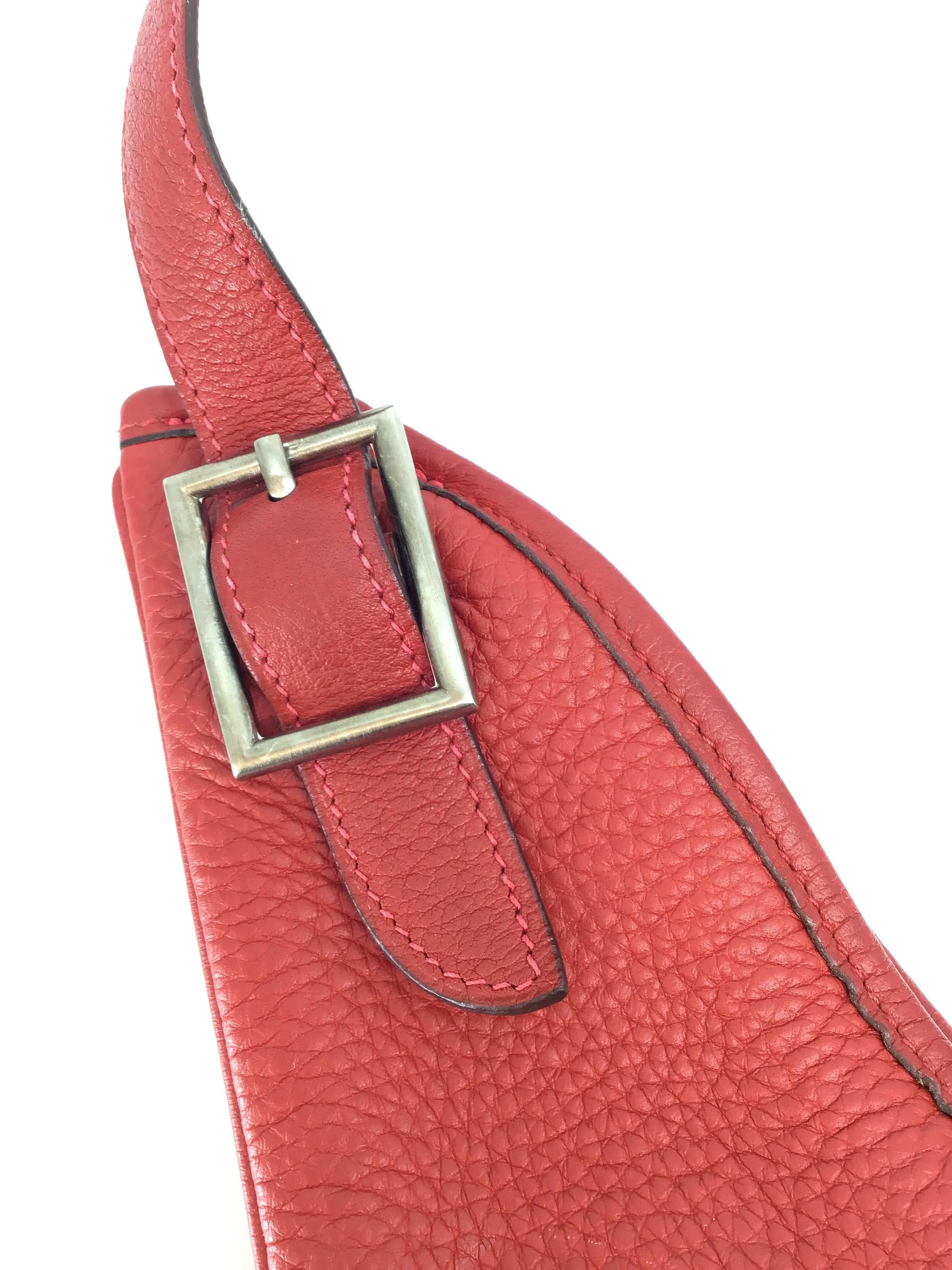 Hermes Massai Pm Red Taurillon Clemence Leather Hobo Bag