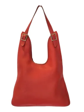 Hermes Massai Pm Red Taurillon Clemence Leather Hobo Bag