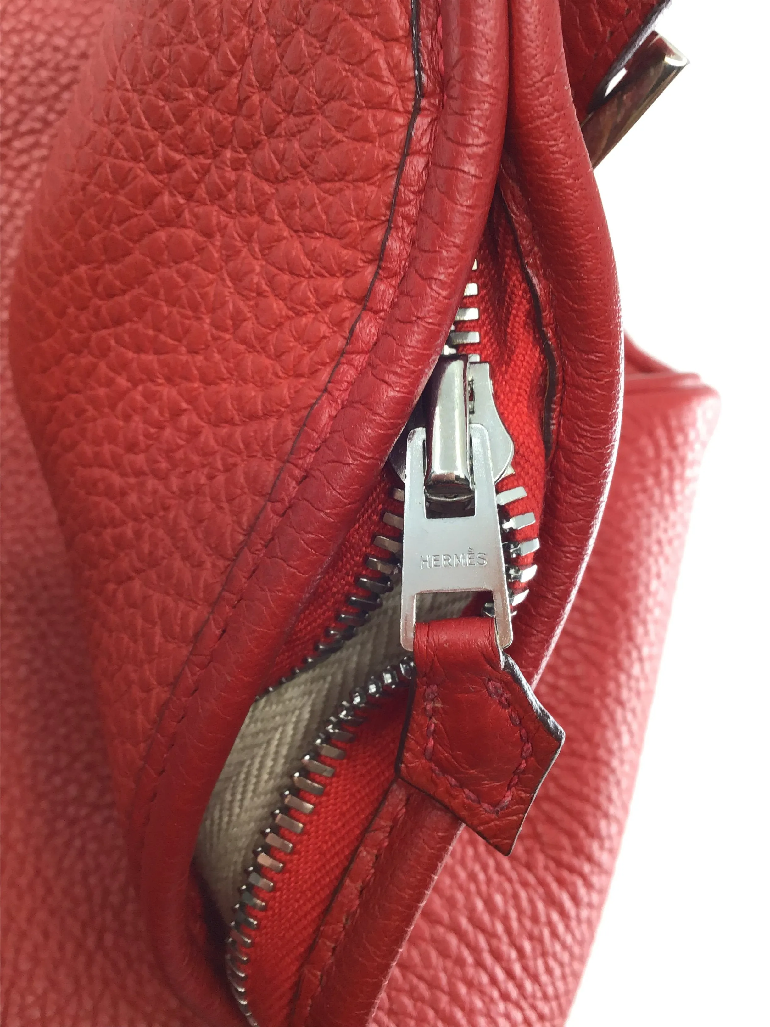 Hermes Massai Pm Red Taurillon Clemence Leather Hobo Bag