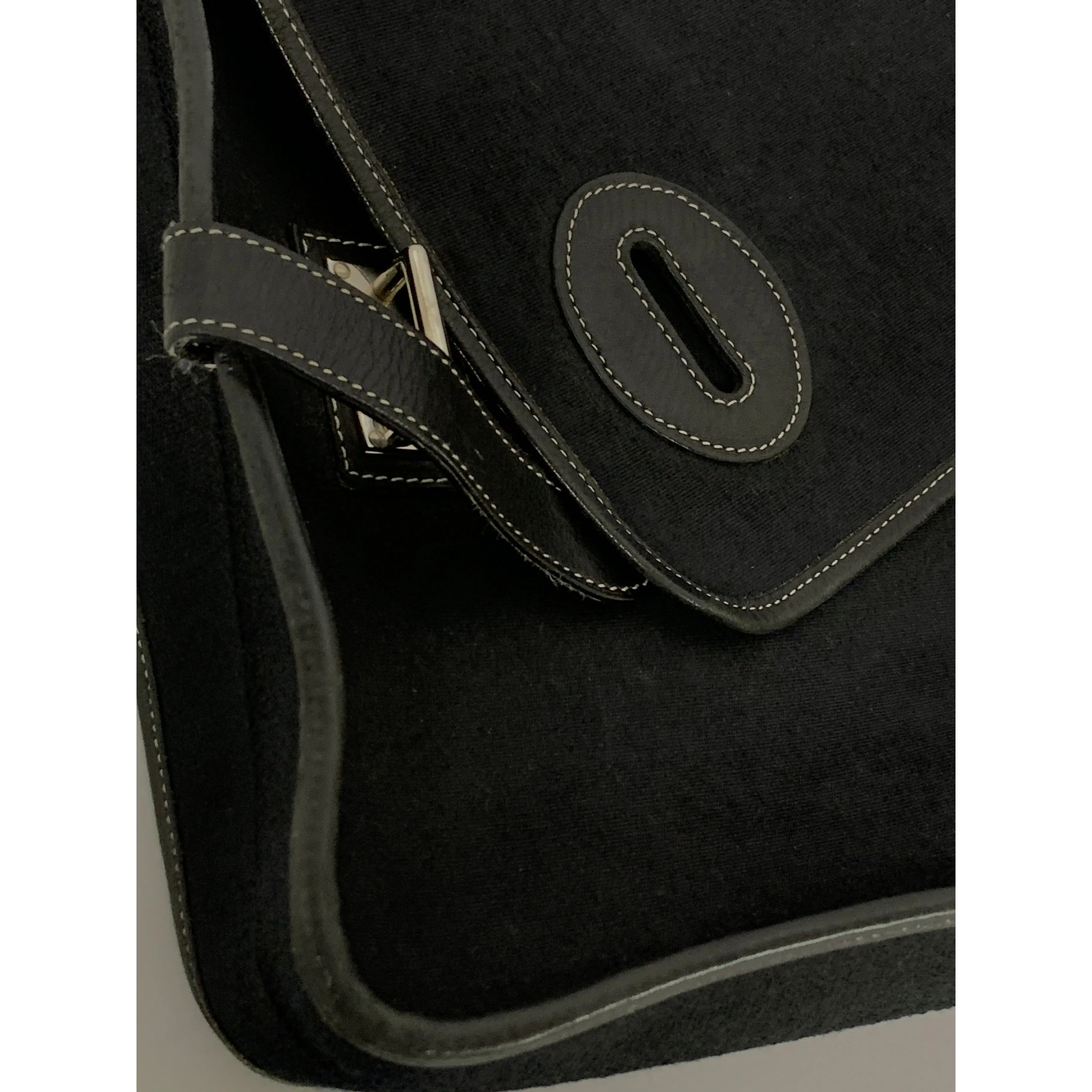 #HERMES/Cross Body Bag/BLK/Canvas