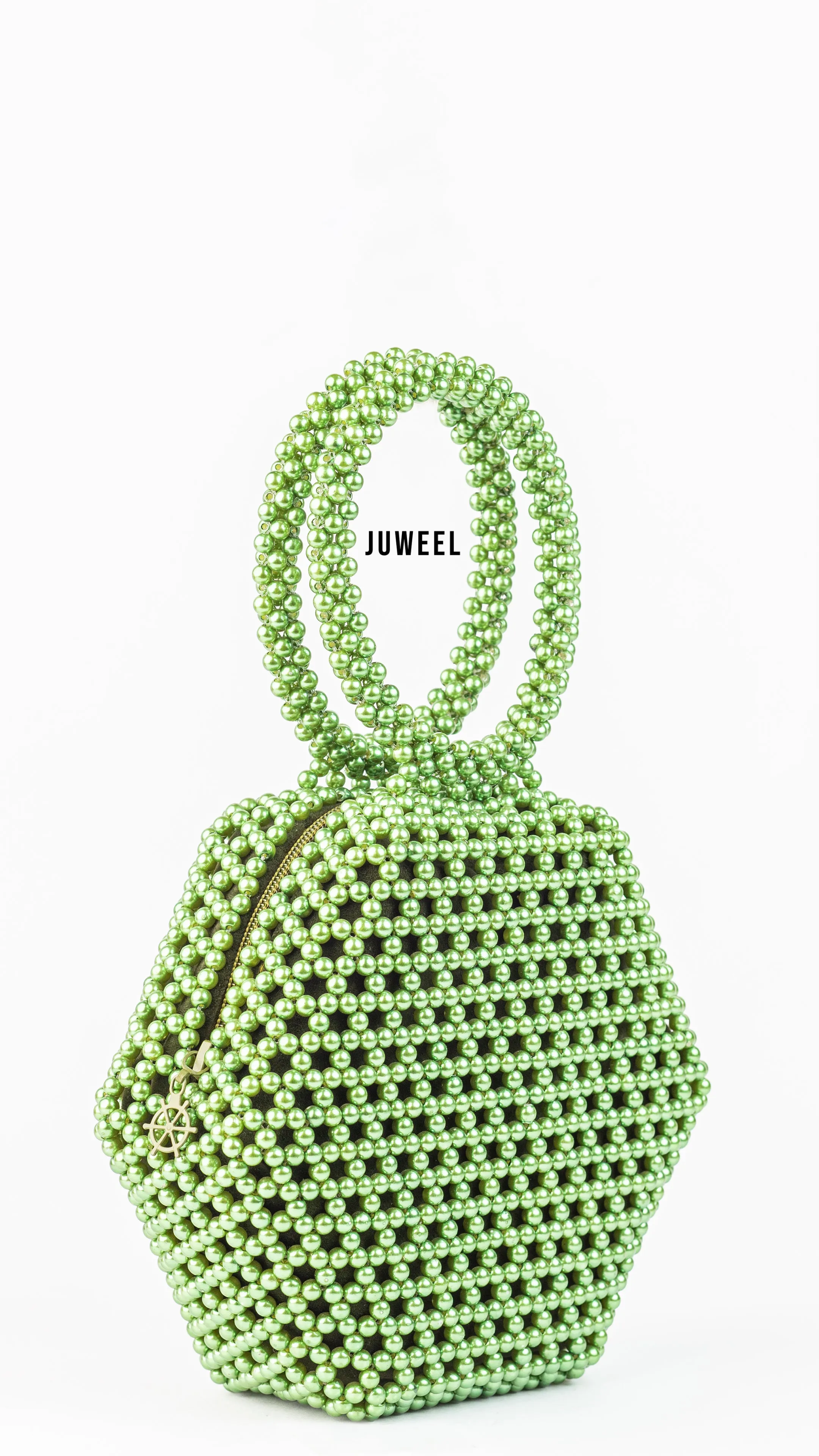 Hexie Beaded Mini Handbag - Green