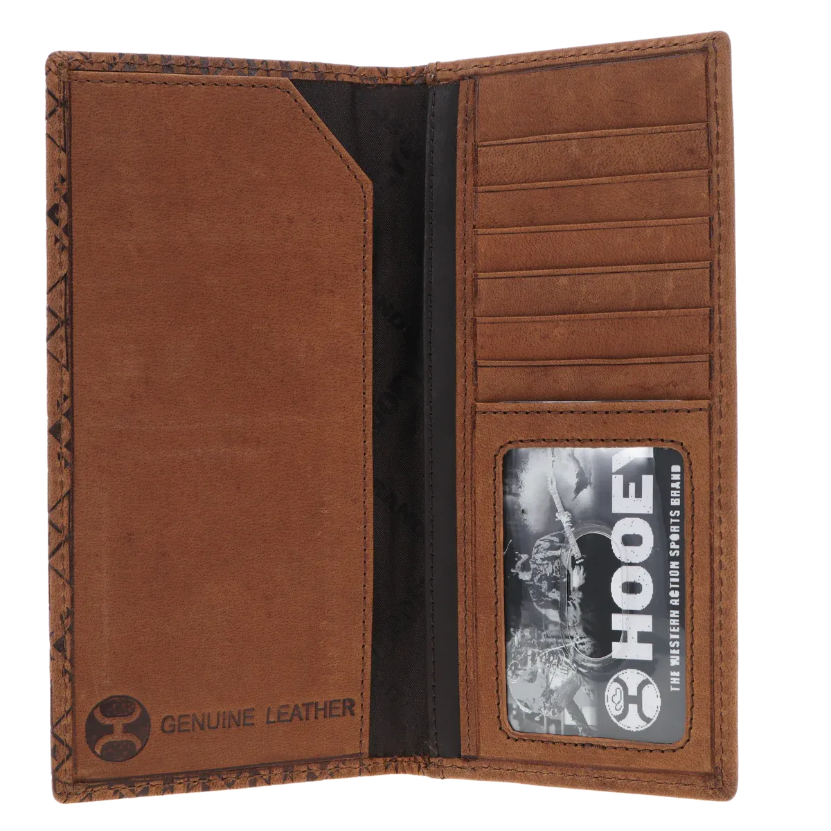 HOOEY MONTEREY RODEO WALLET BROWN W/ AZTEC EMBOSSED PRINT